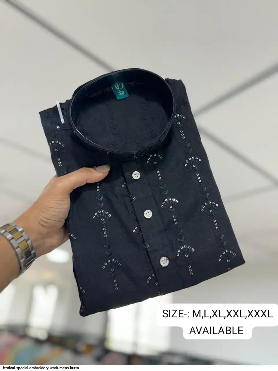 FESTIVAL SPECIAL EMBROIDERY WORK MENS KURTA 4