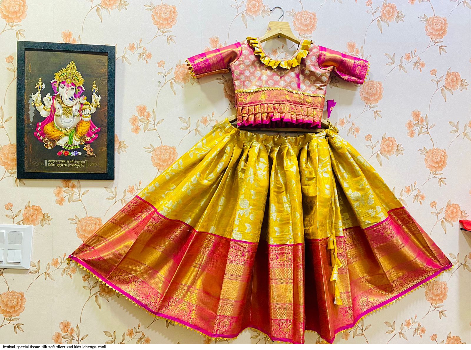 Off white ,orange and green lehenga choli | Kids blouse, Kids blouse designs,  Kids lehenga