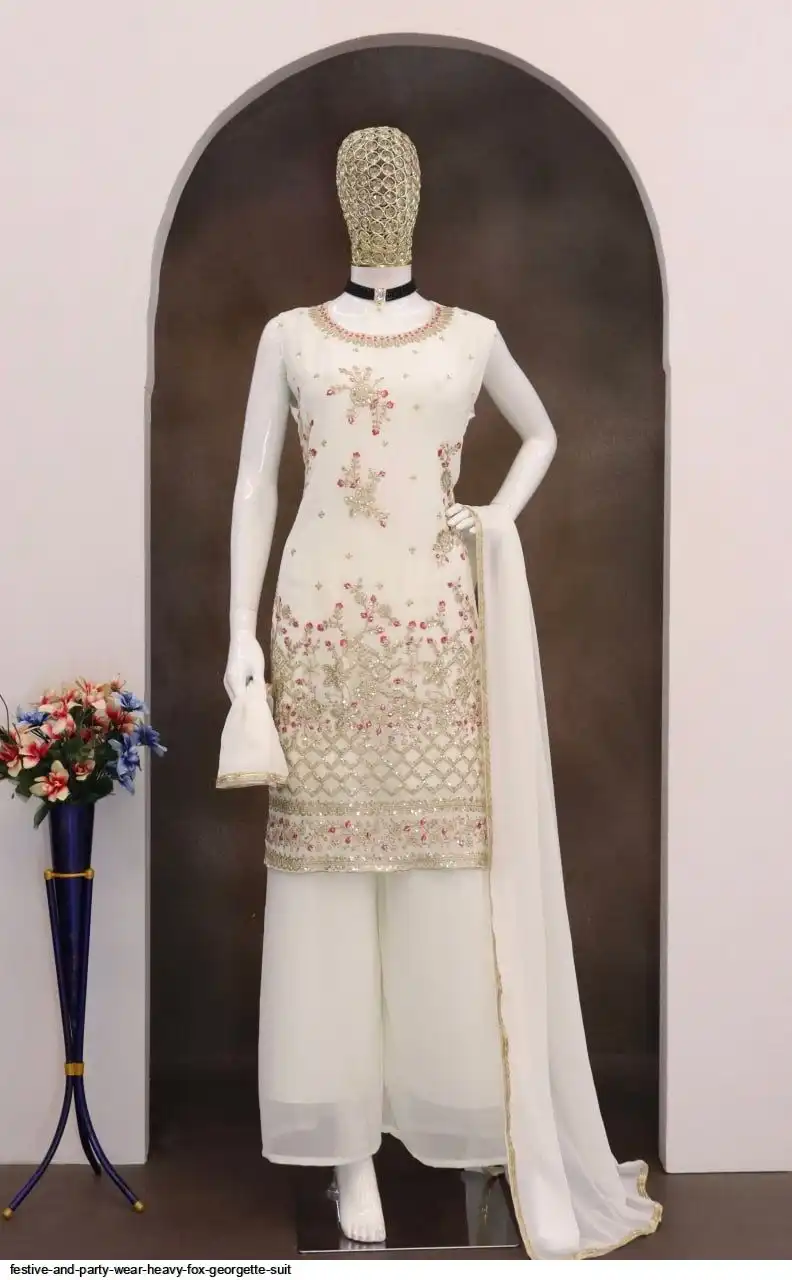 FESTIVE AND PARTY WEAR HEAVY FOX GEORGETTE SUIT A