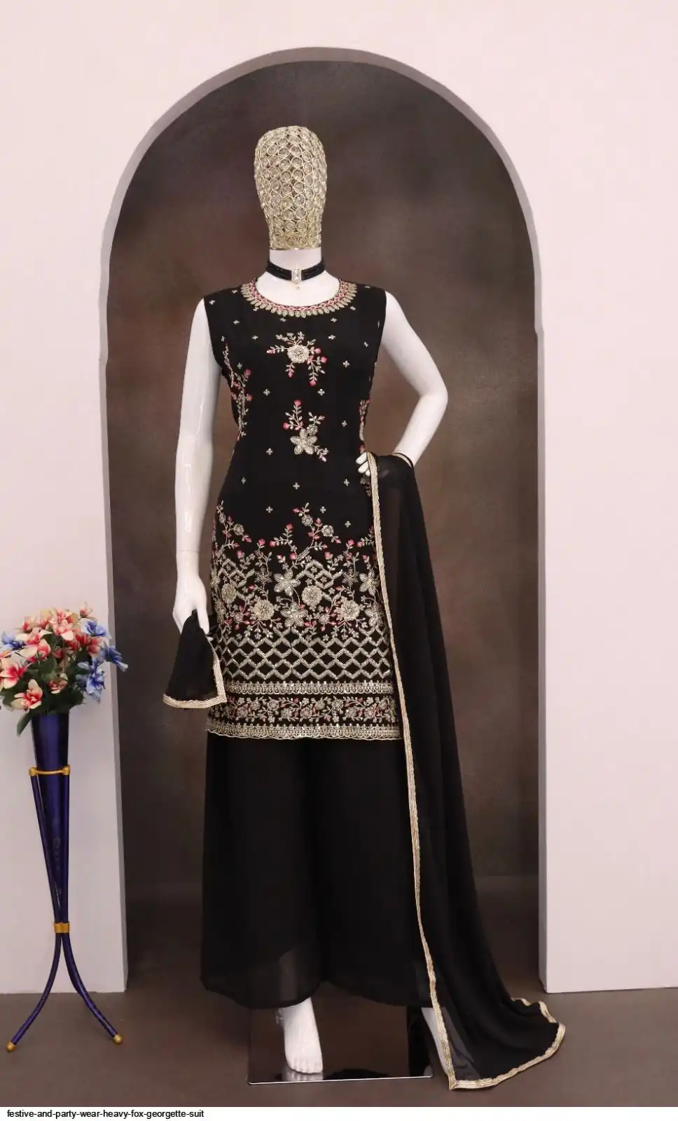 FESTIVE AND PARTY WEAR HEAVY FOX GEORGETTE SUIT C