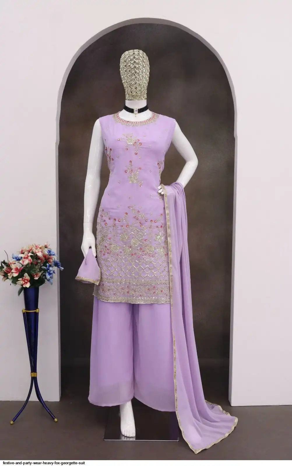 FESTIVE AND PARTY WEAR HEAVY FOX GEORGETTE SUIT B