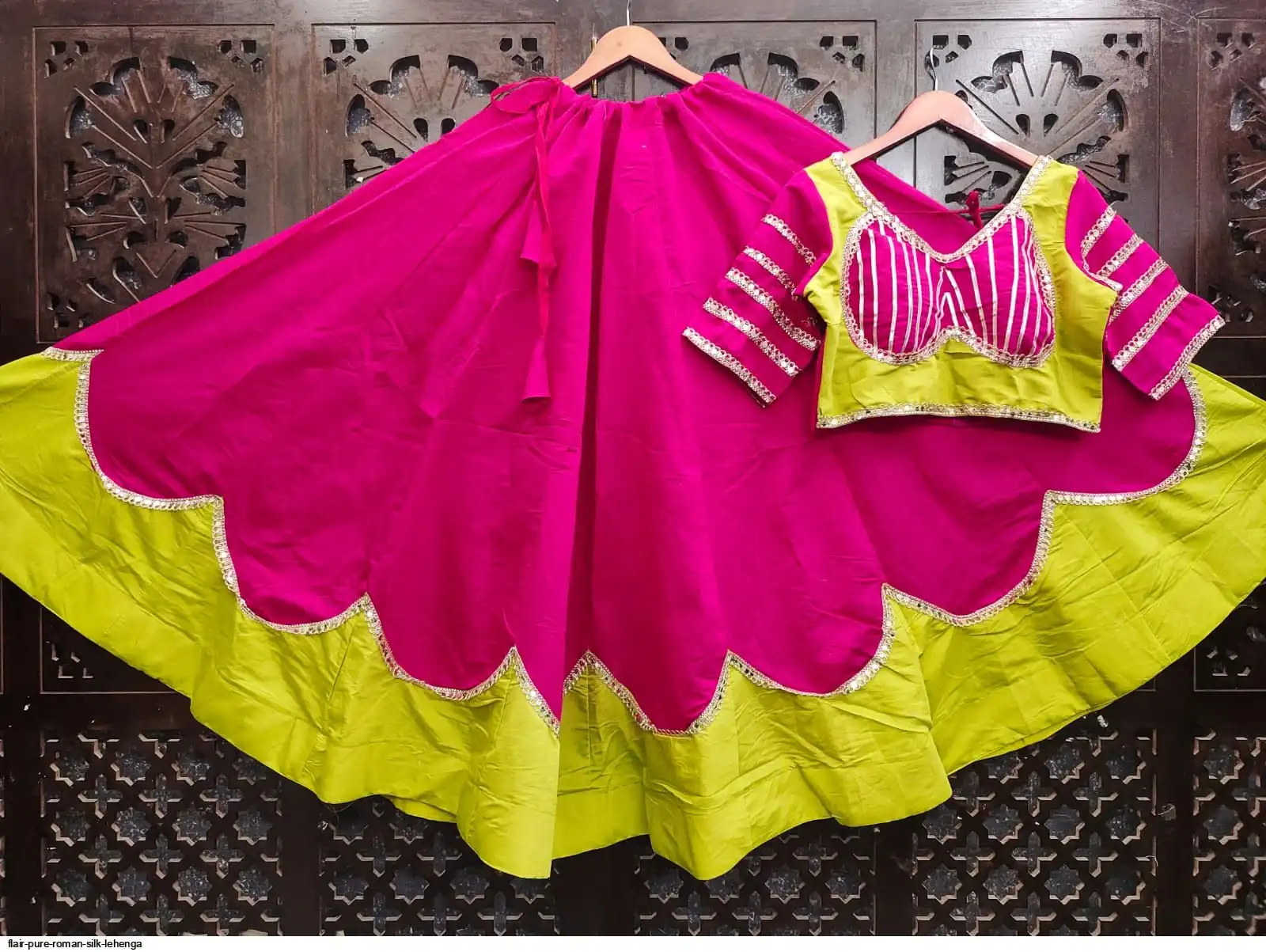 FLAIR PURE ROMAN SILK LEHENGA 2