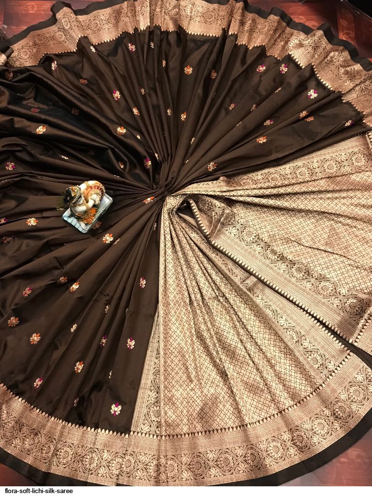 FLORA SOFT LICHI SILK SAREE E