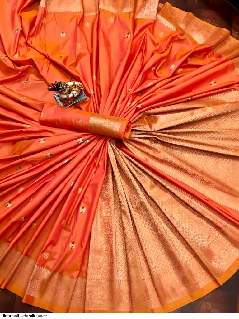 FLORA SOFT LICHI SILK SAREE F