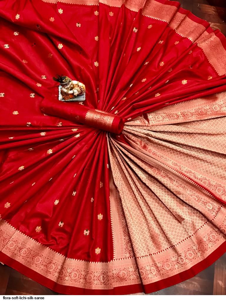 FLORA SOFT LICHI SILK SAREE A