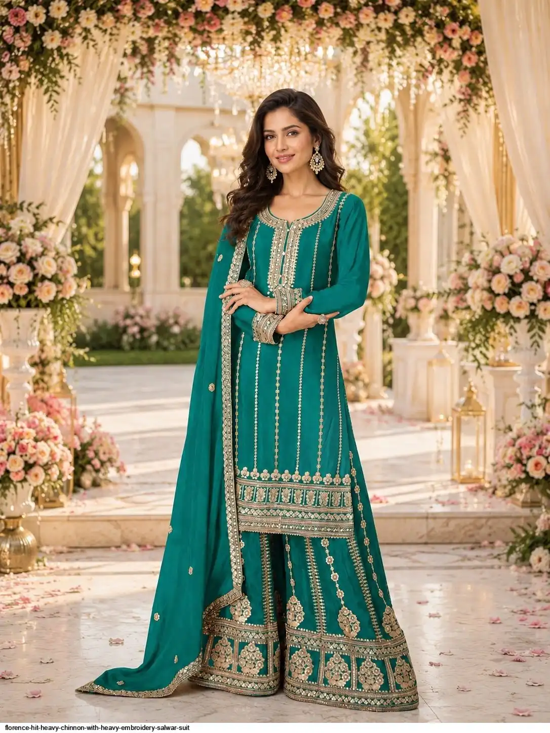 FLORENCE HIT HEAVY CHINNON WITH HEAVY EMBROIDERY SALWAR SUIT A