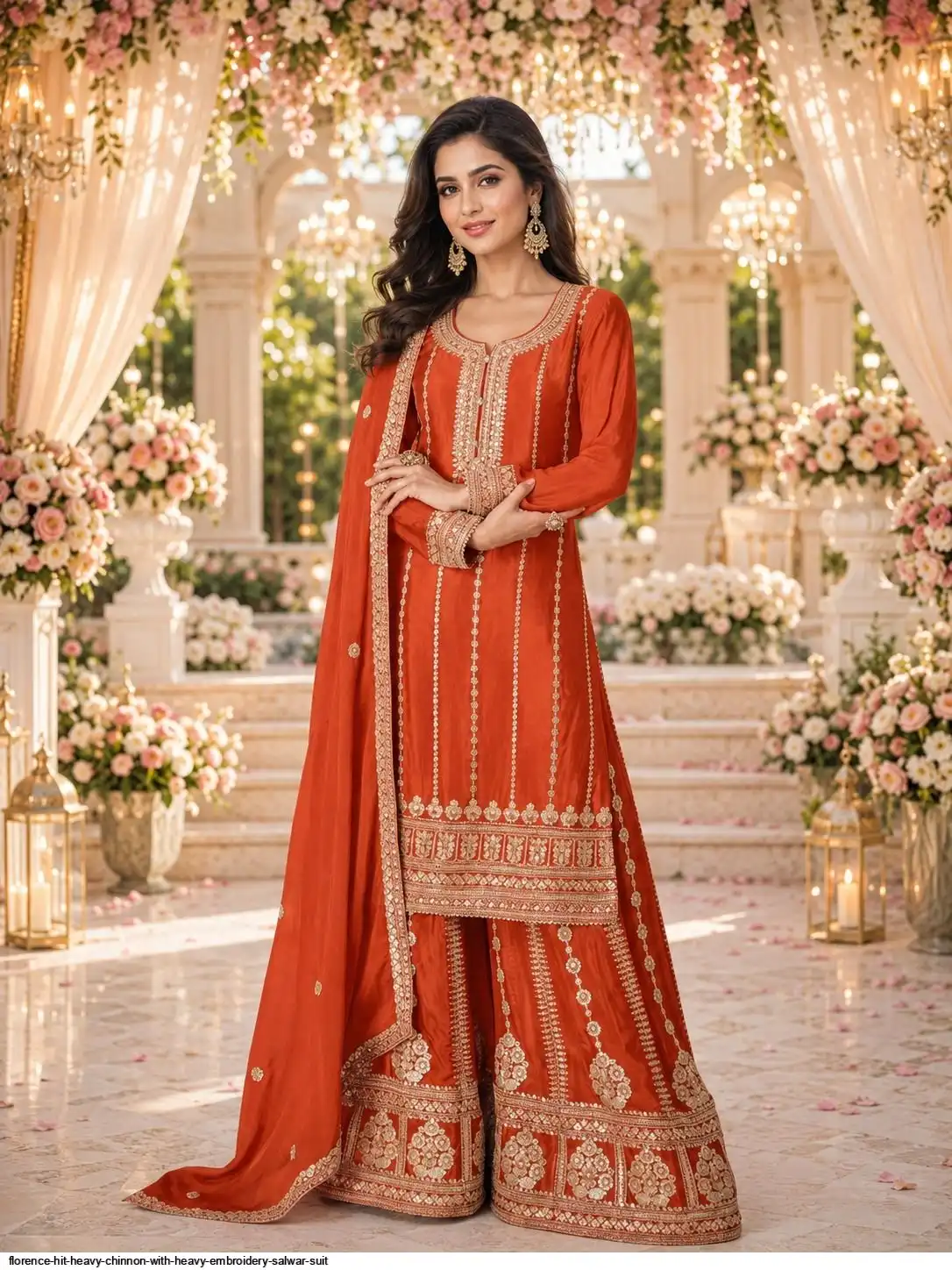FLORENCE HIT HEAVY CHINNON WITH HEAVY EMBROIDERY SALWAR SUIT B