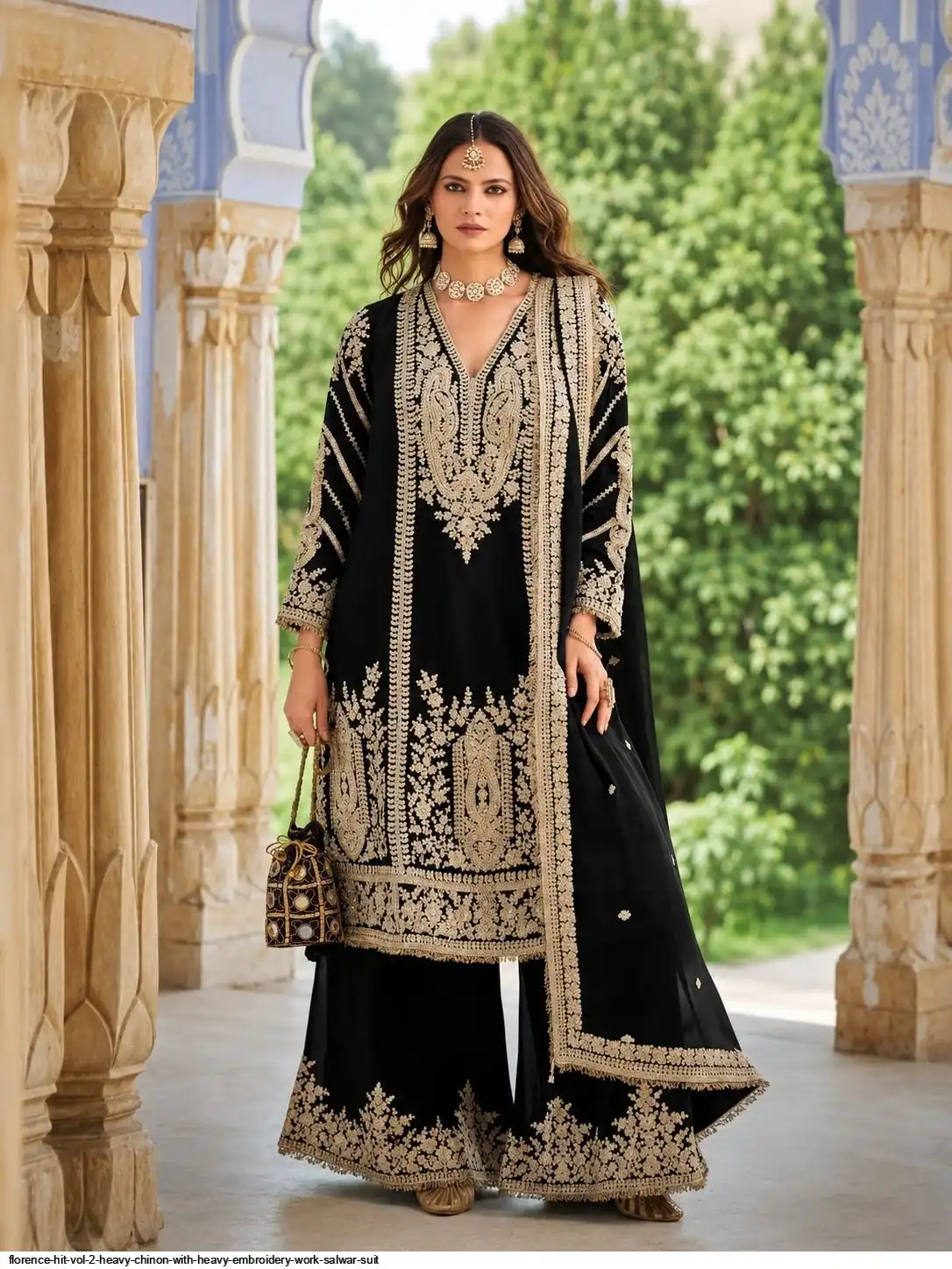 FLORENCE HIT VOL 2 HEAVY CHINON WITH HEAVY EMBROIDERY WORK SALWAR SUIT C