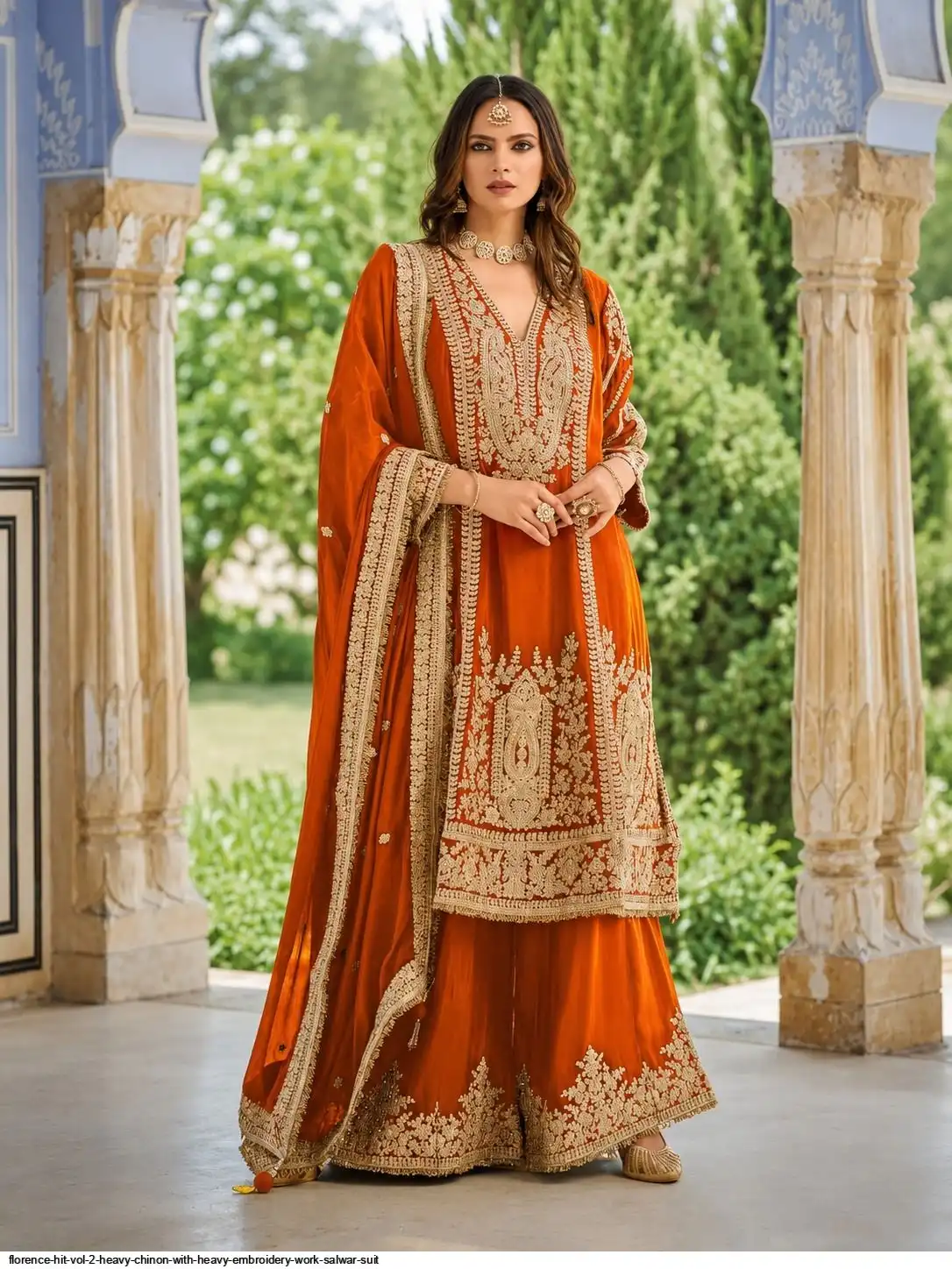 FLORENCE HIT VOL 2 HEAVY CHINON WITH HEAVY EMBROIDERY WORK SALWAR SUIT D