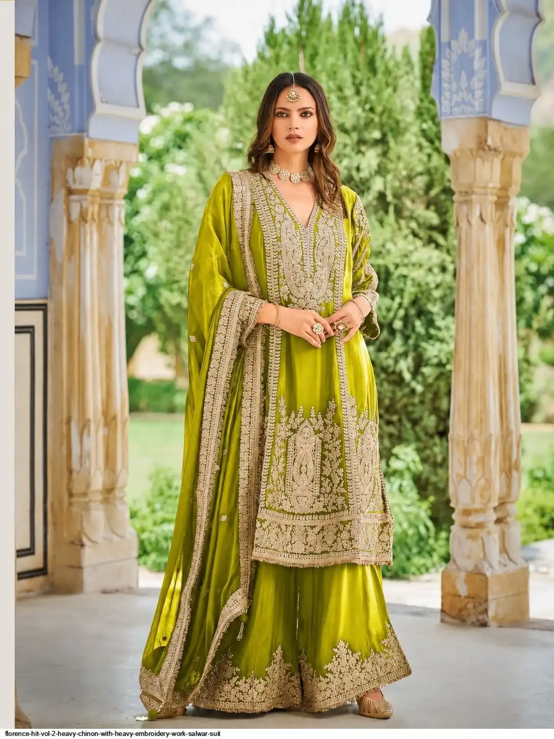 FLORENCE HIT VOL 2 HEAVY CHINON WITH HEAVY EMBROIDERY WORK SALWAR SUIT E