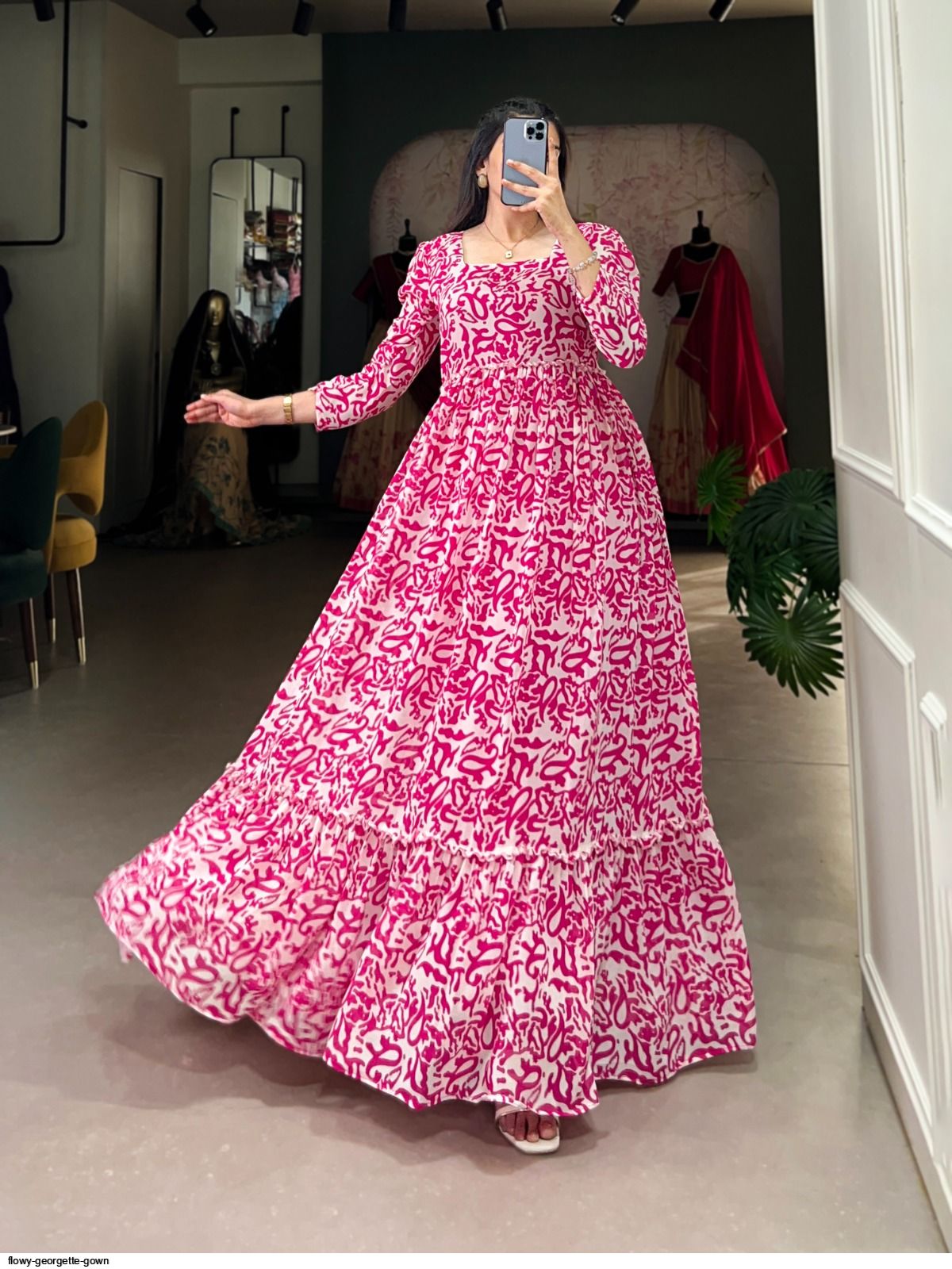 flowy Georgette gown
