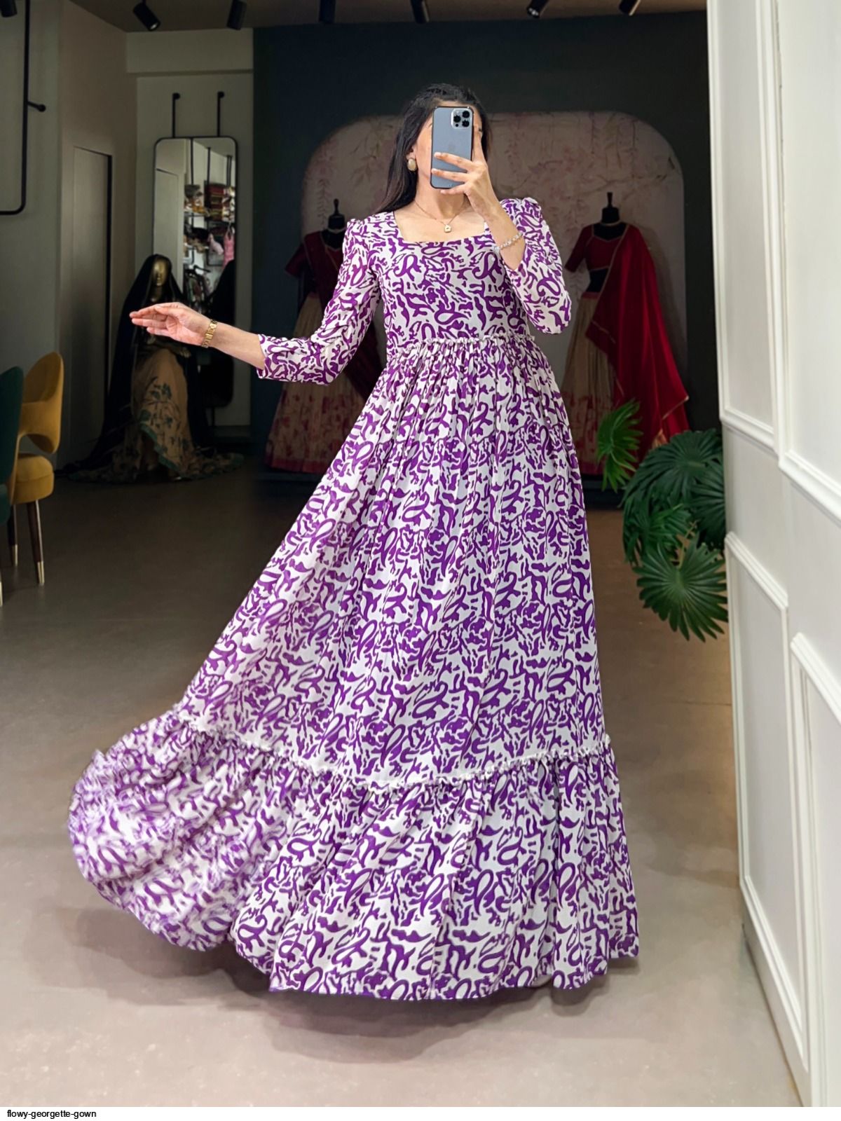 flowy Georgette gown