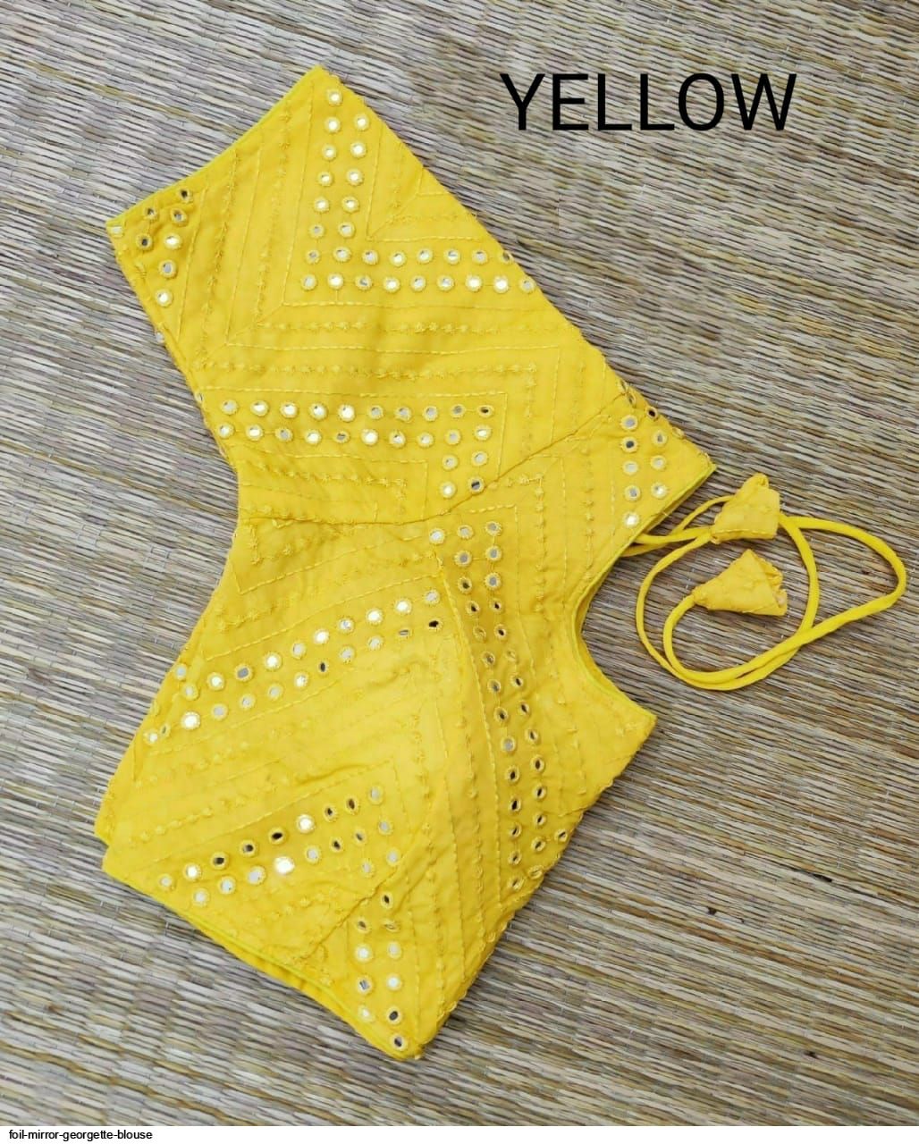 FOIL MIRROR GEORGETTE BLOUSE YELLOW