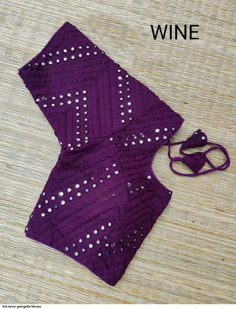 FOIL MIRROR GEORGETTE BLOUSE WINE