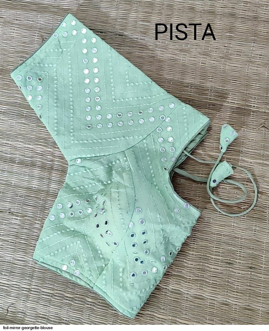 FOIL MIRROR GEORGETTE BLOUSE PISTA
