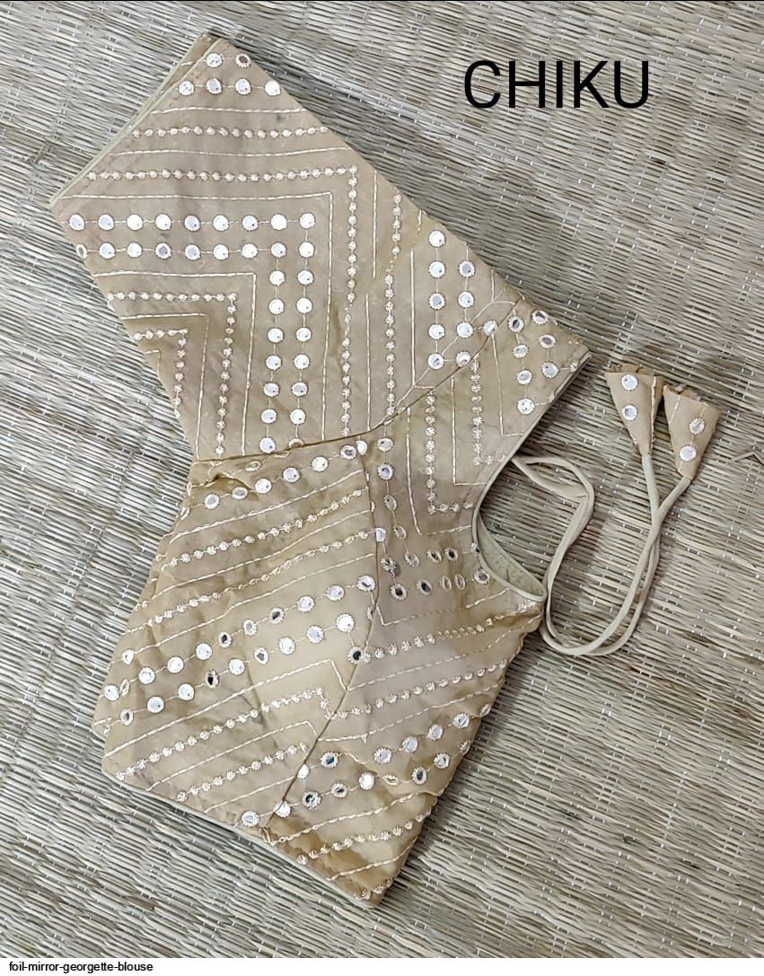 FOIL MIRROR GEORGETTE BLOUSE CHIKU