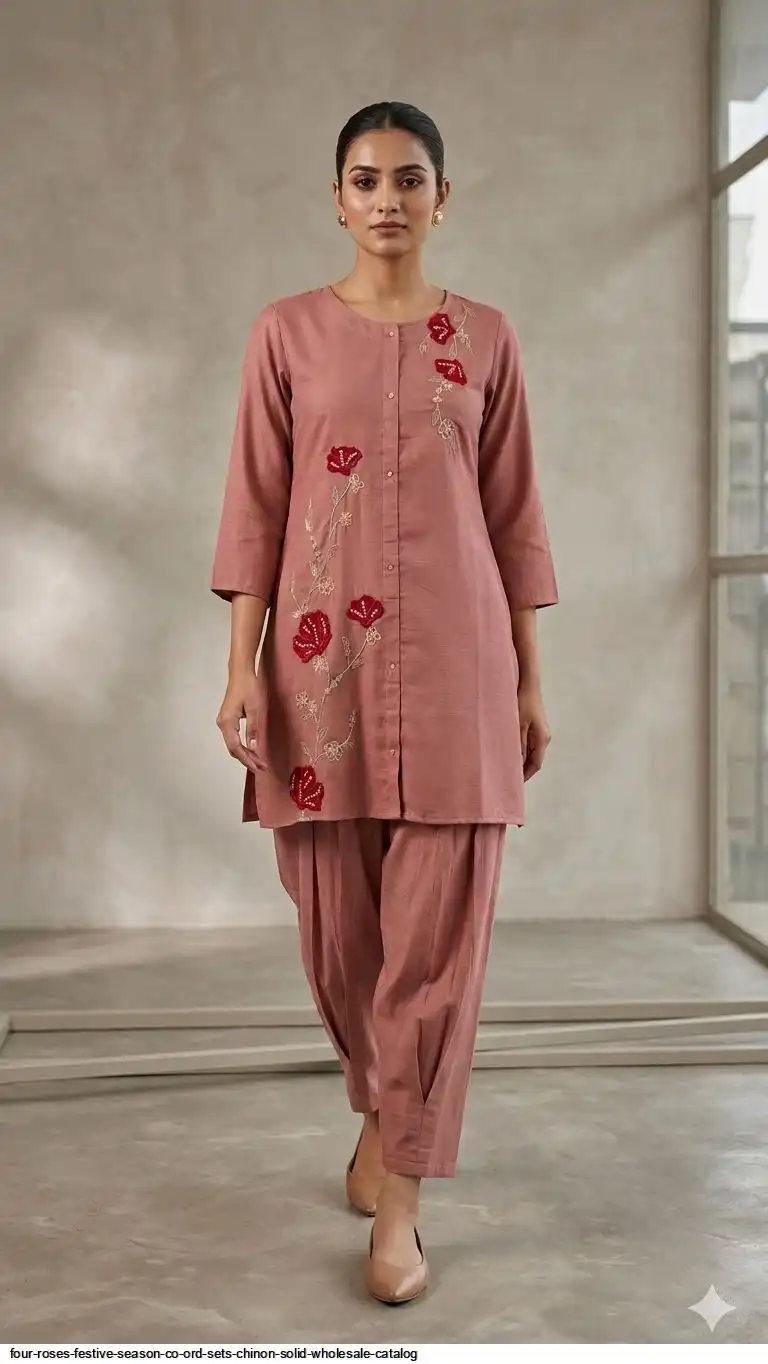 FOUR ROSES FESTIVE SEASON CO ORD SETS CHINON SOLID WHOLESALE CATALOG D