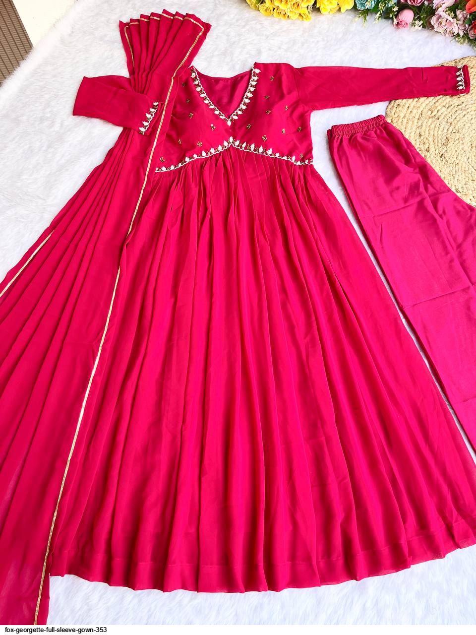 FOX GEORGETTE FULL SLEEVE GOWN 353