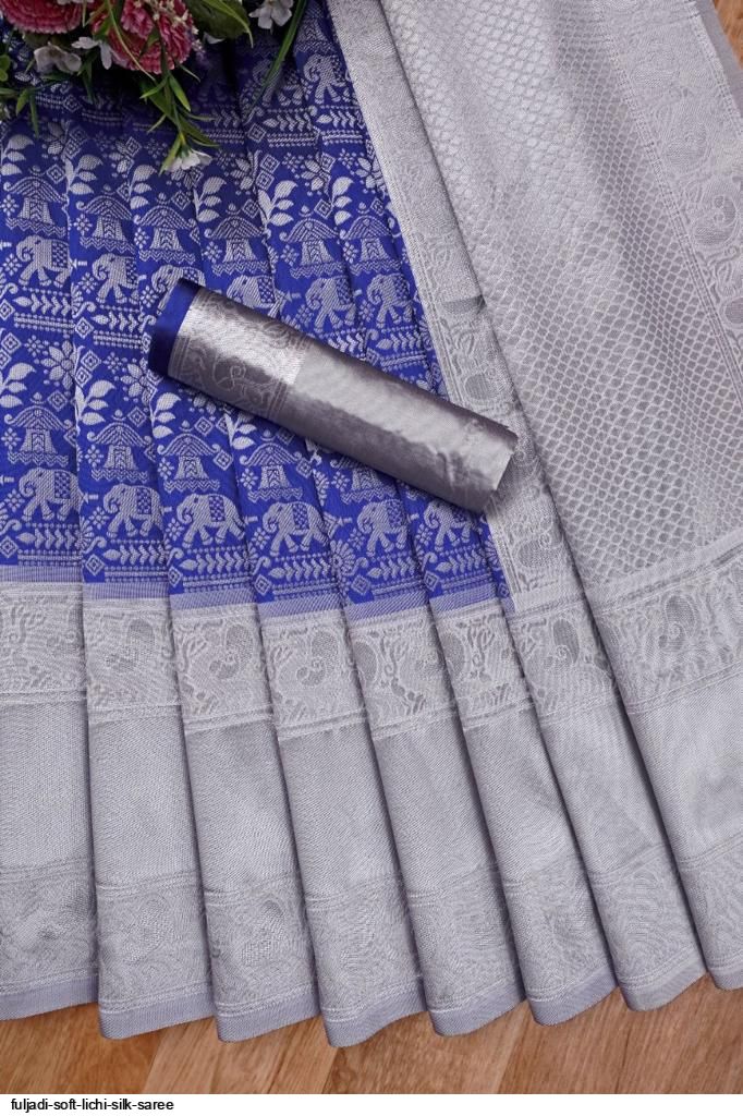 FULJADI SOFT LICHI SILK SAREE E