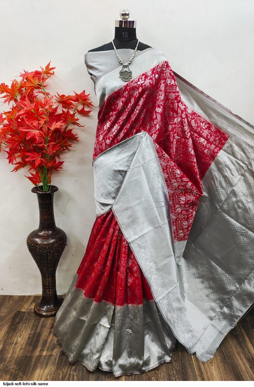 FULJADI SOFT LICHI SILK SAREE F