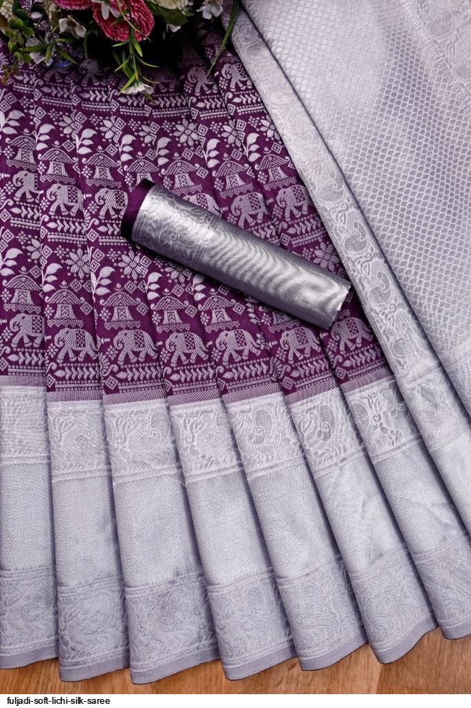 FULJADI SOFT LICHI SILK SAREE B