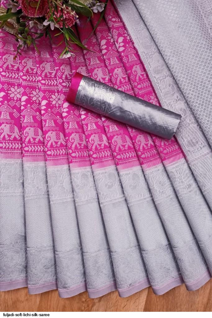 FULJADI SOFT LICHI SILK SAREE D