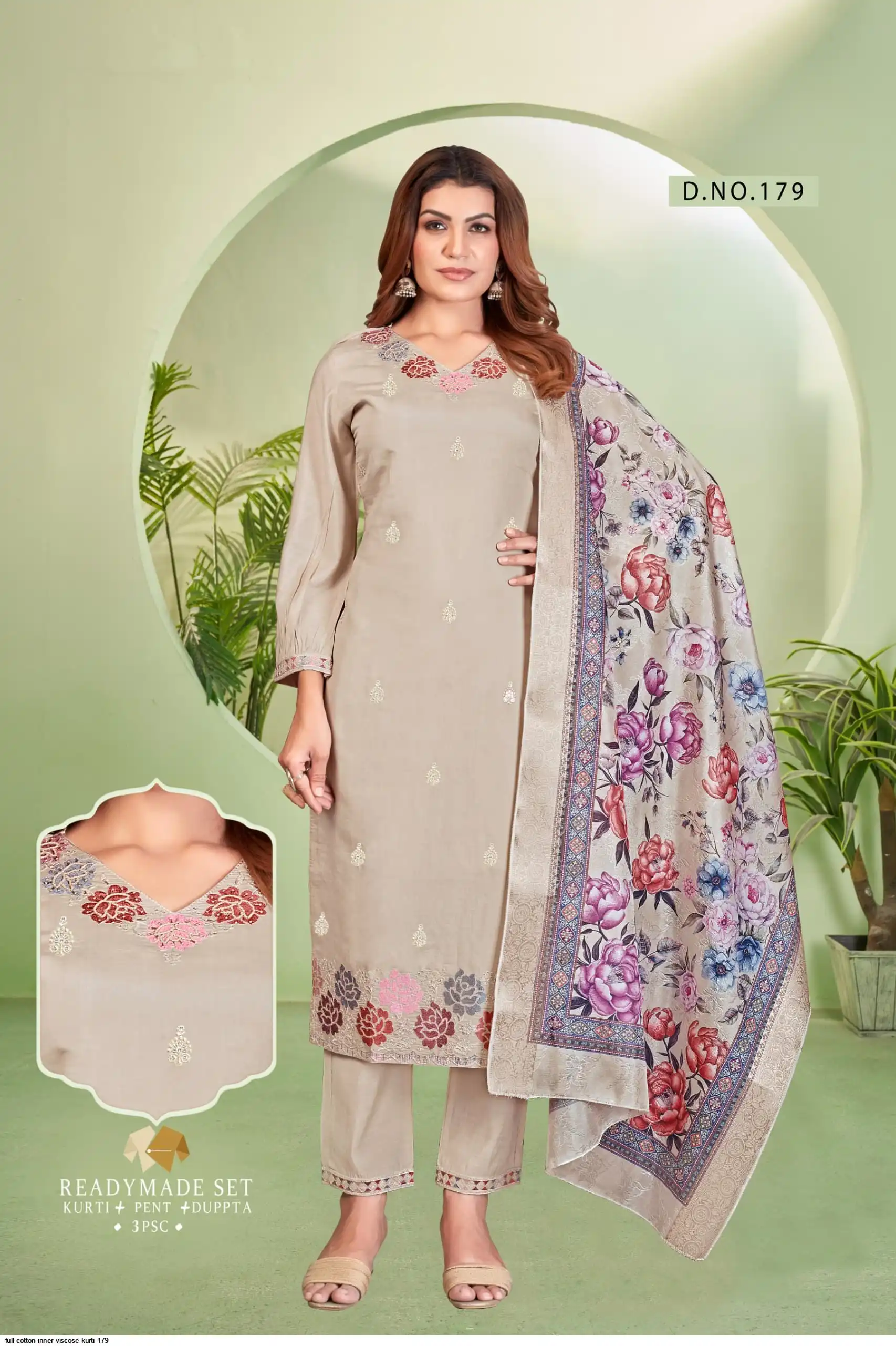 FULL COTTON INNER VISCOSE KURTI 179