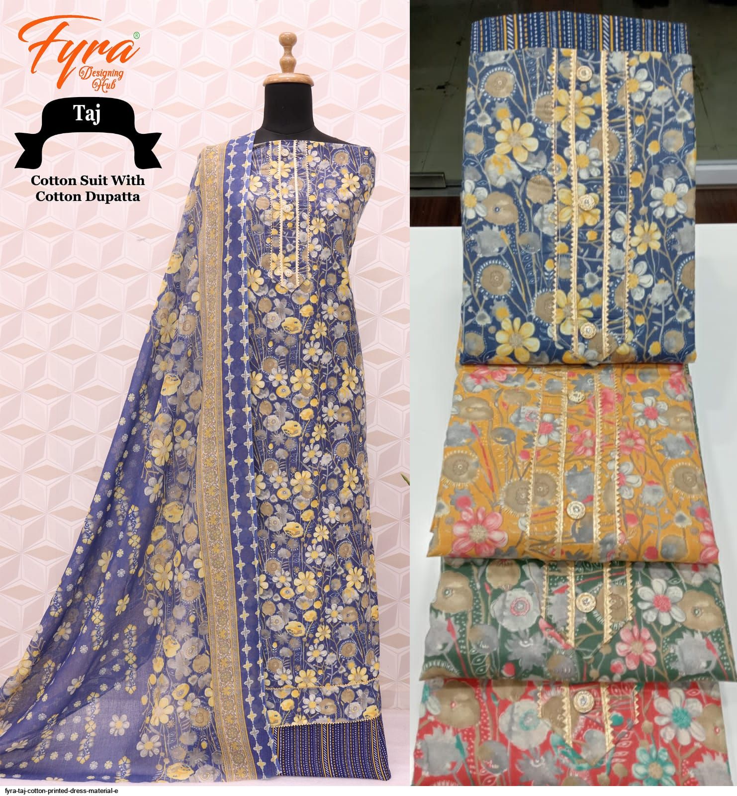 FYRA TAJ COTTON PRINTED DRESS MATERIAL E