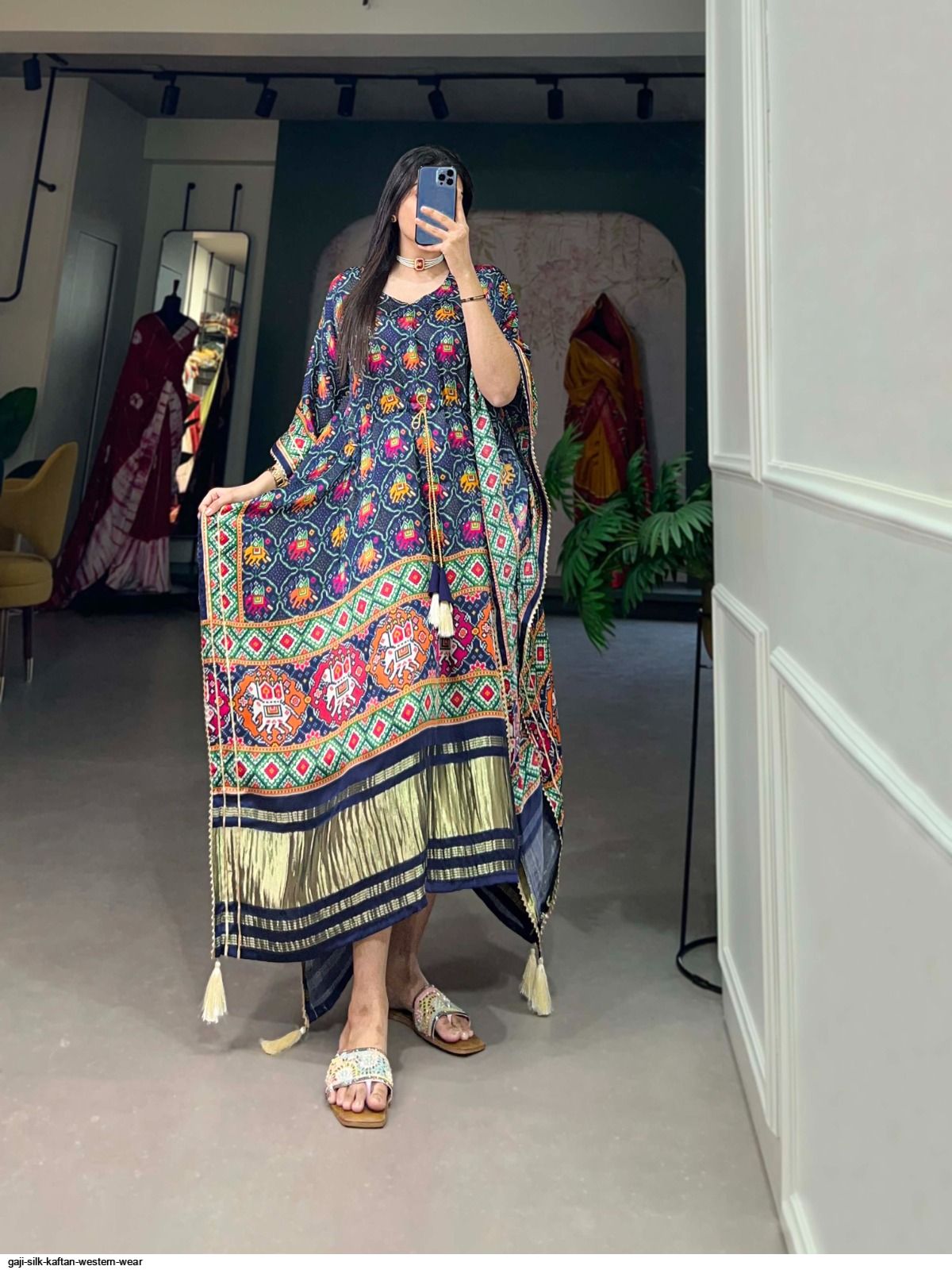 GAJI SILK KAFTAN WESTERN WEAR O