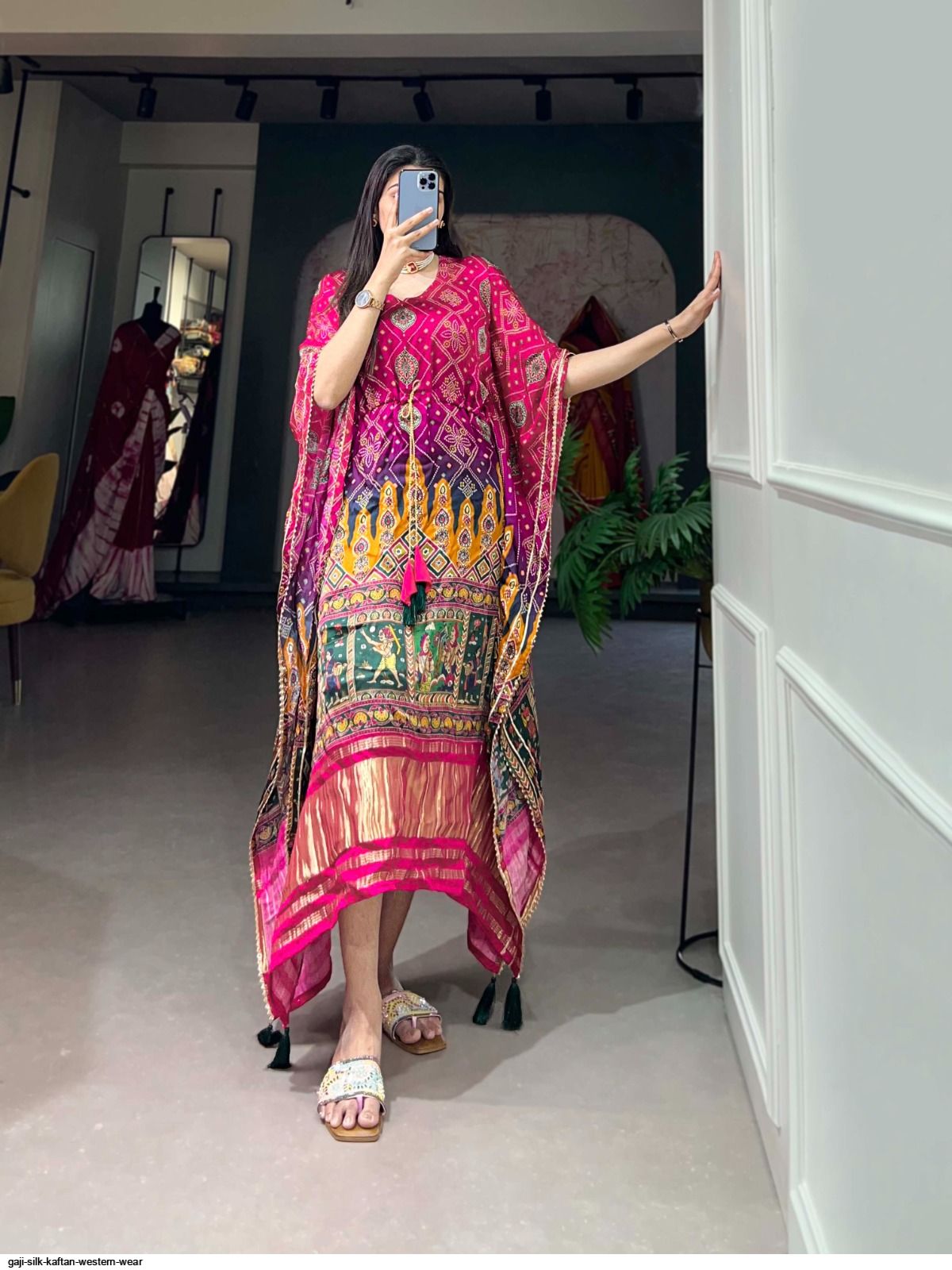 GAJI SILK KAFTAN WESTERN WEAR P