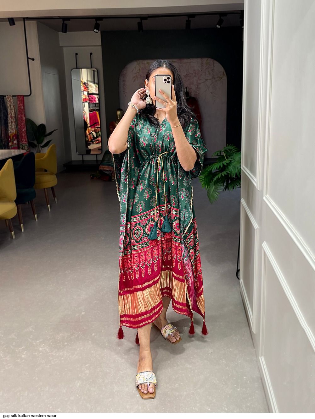GAJI SILK KAFTAN WESTERN WEAR G