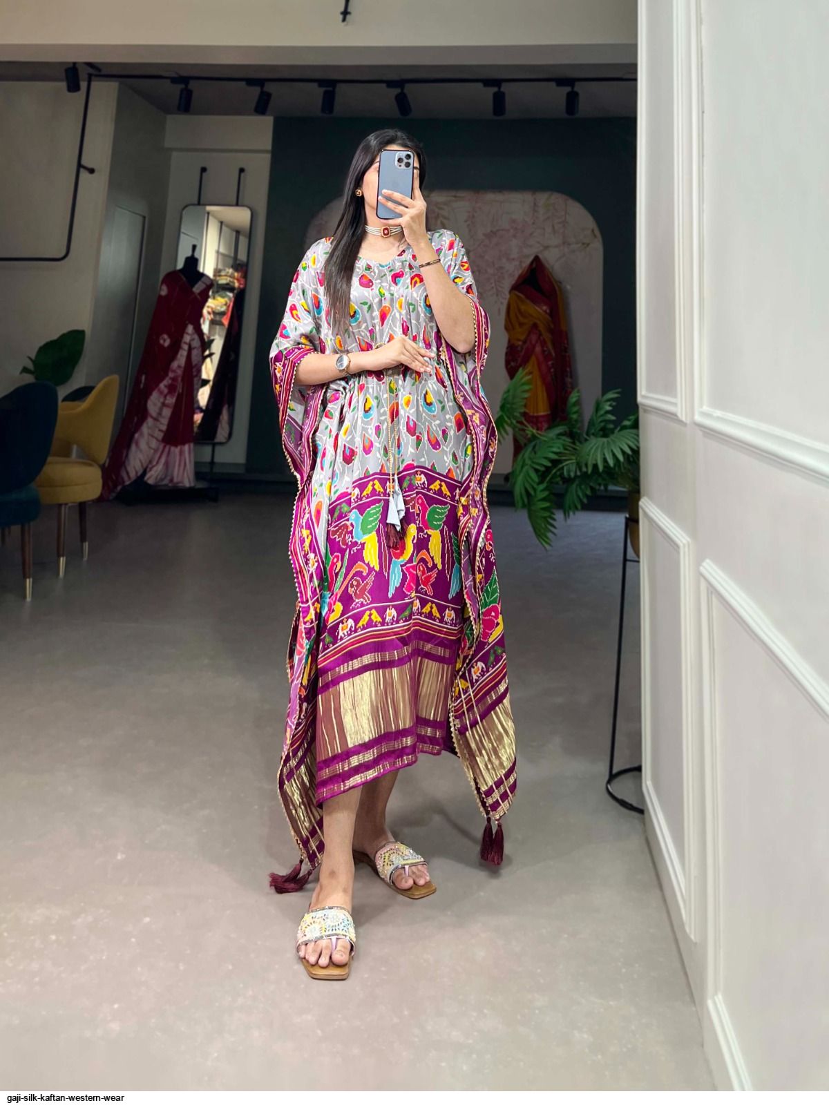GAJI SILK KAFTAN WESTERN WEAR N