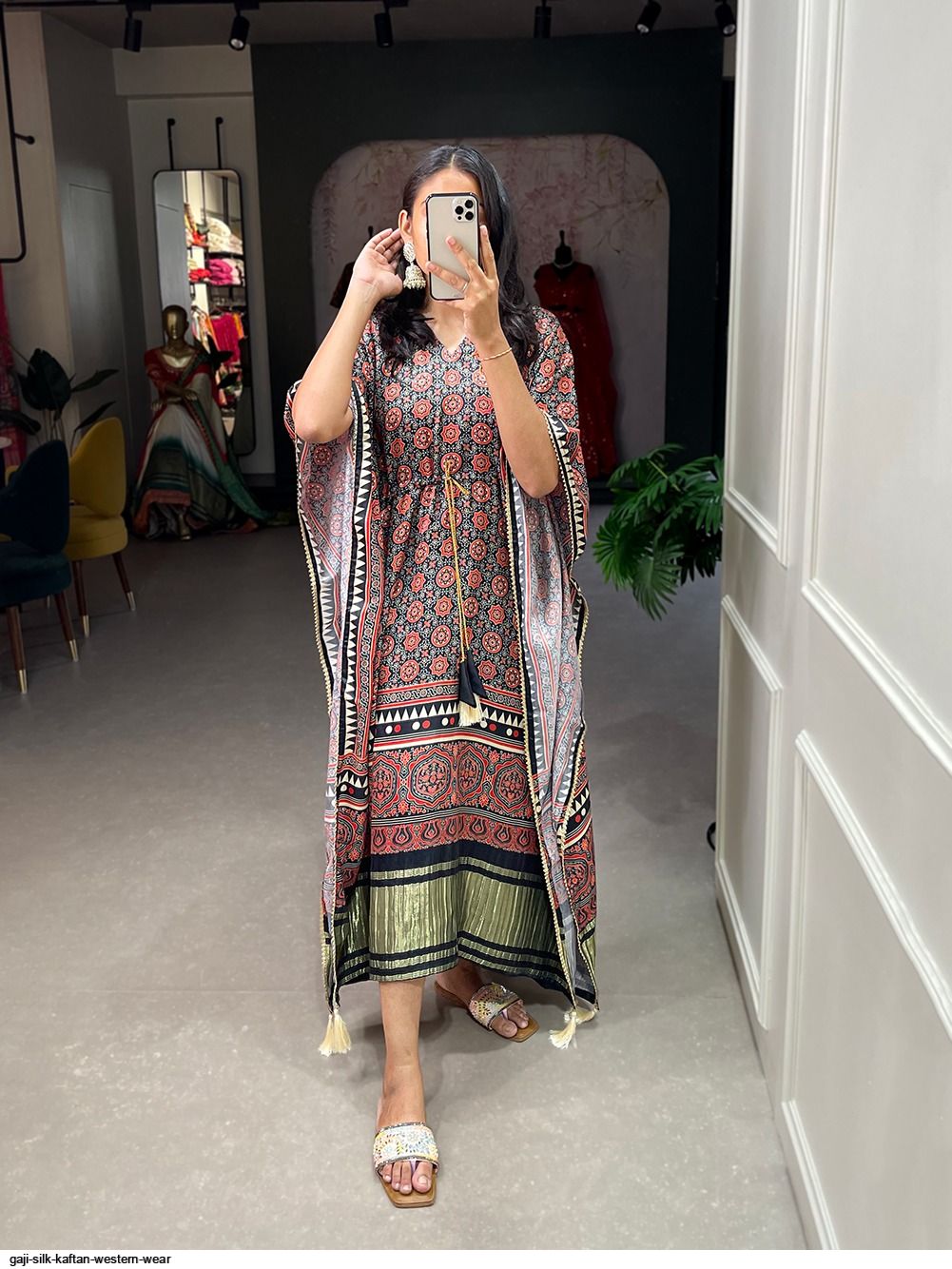 GAJI SILK KAFTAN WESTERN WEAR K