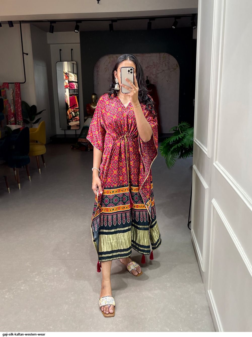 GAJI SILK KAFTAN WESTERN WEAR F