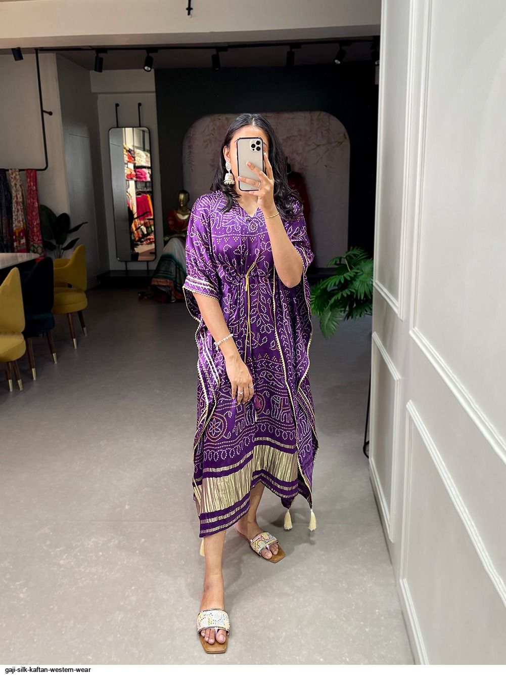 GAJI SILK KAFTAN WESTERN WEAR D
