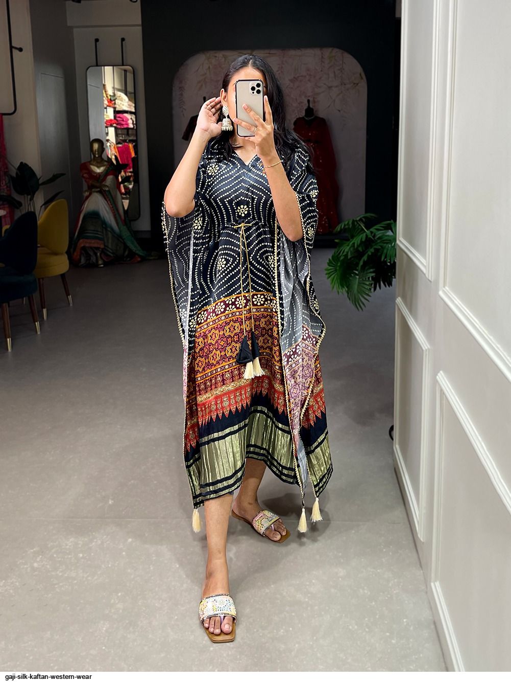 GAJI SILK KAFTAN WESTERN WEAR I