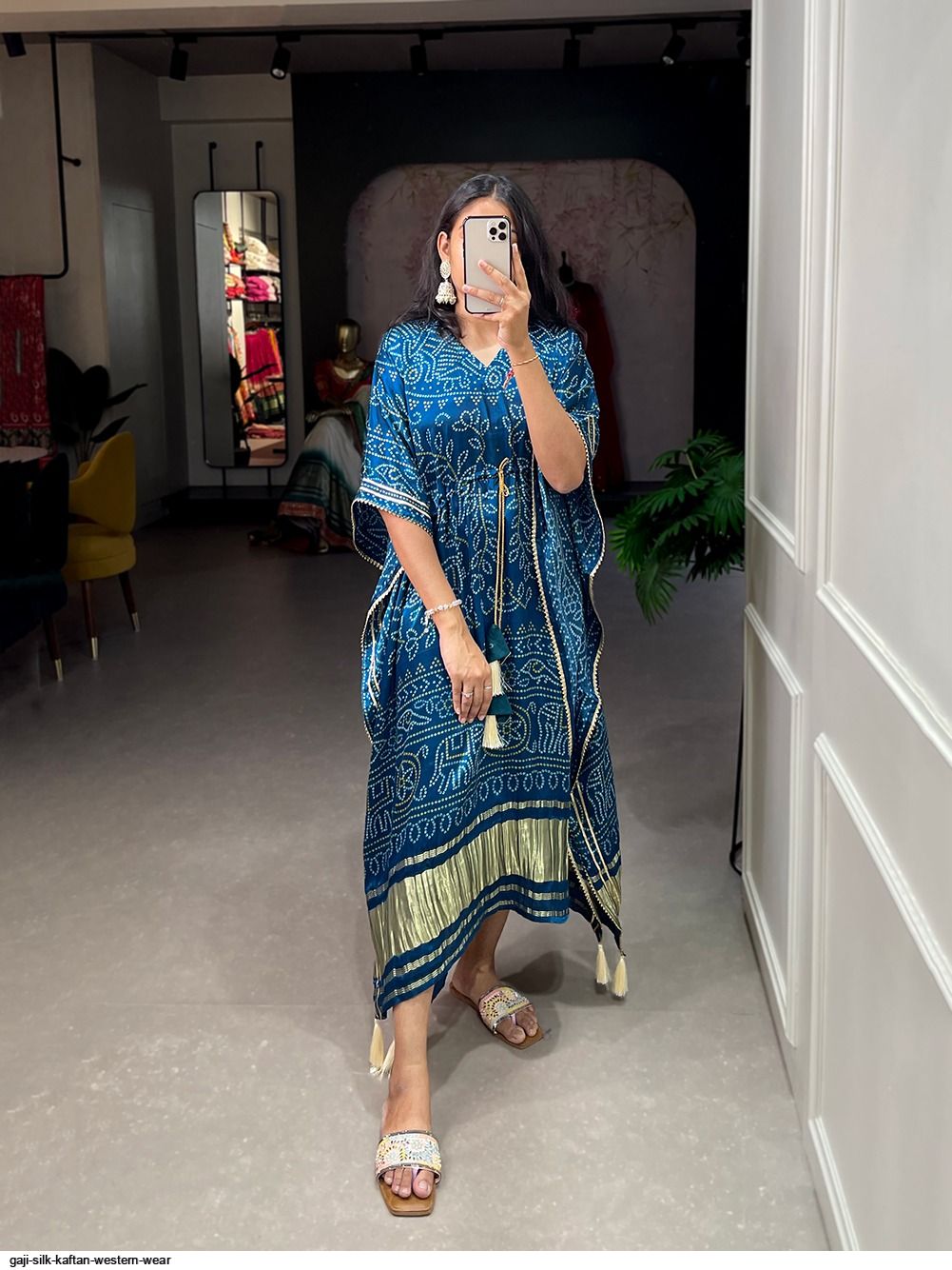 GAJI SILK KAFTAN WESTERN WEAR C