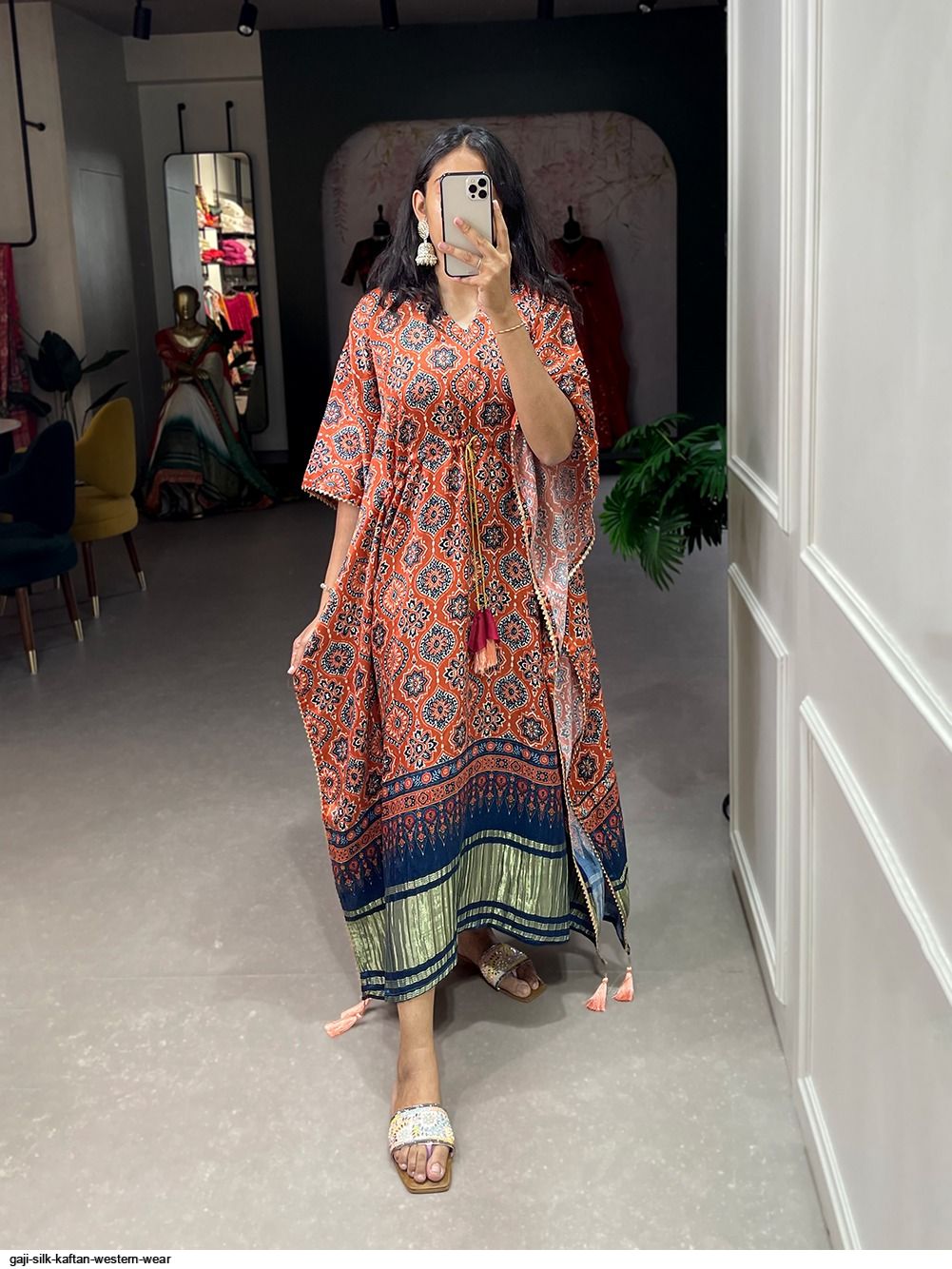 GAJI SILK KAFTAN WESTERN WEAR J