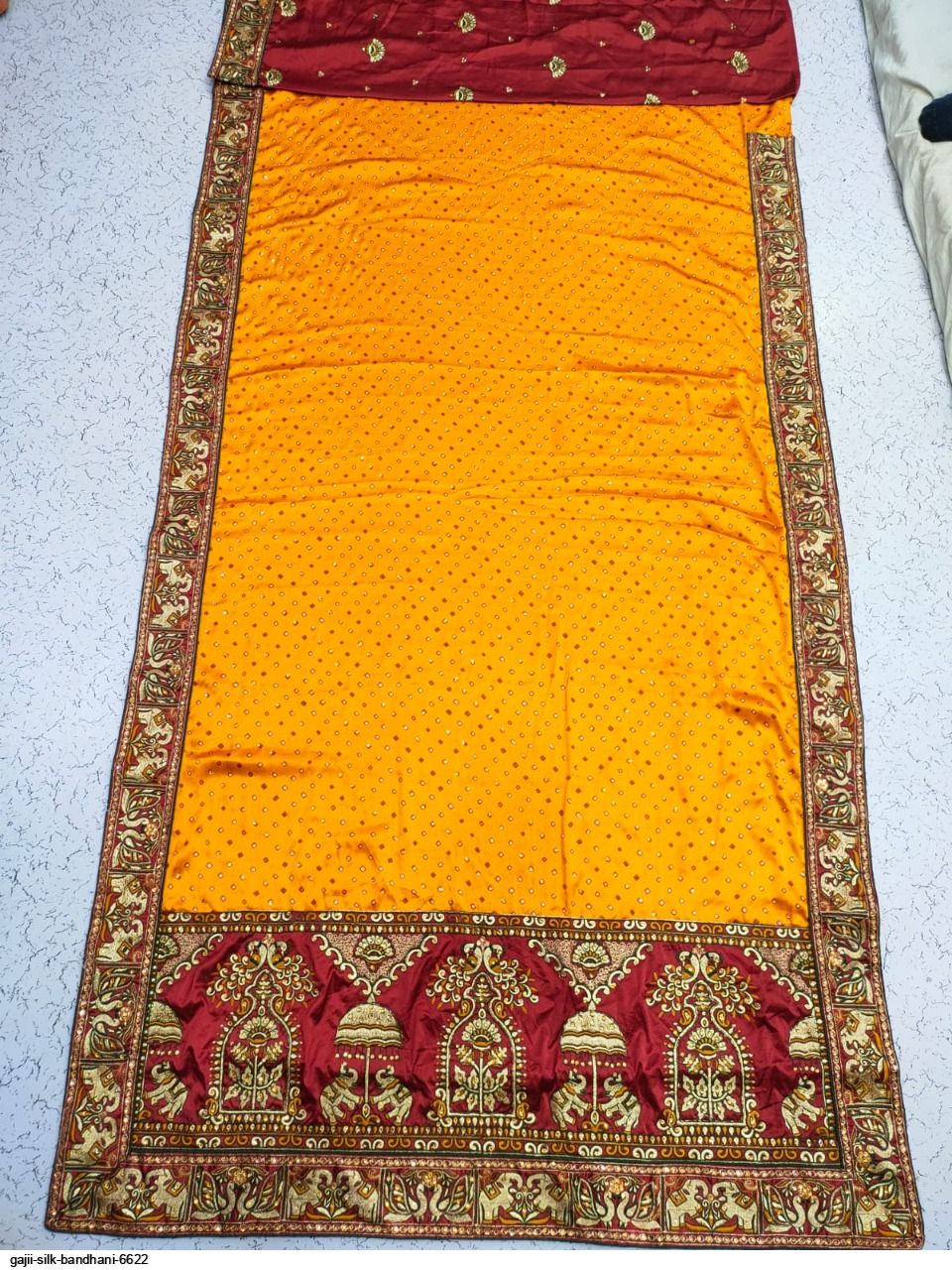 Buy Gaji Silk Bandhani Saree Online in India - Etsy | Handicraft, Bandhani  saree, Pure products