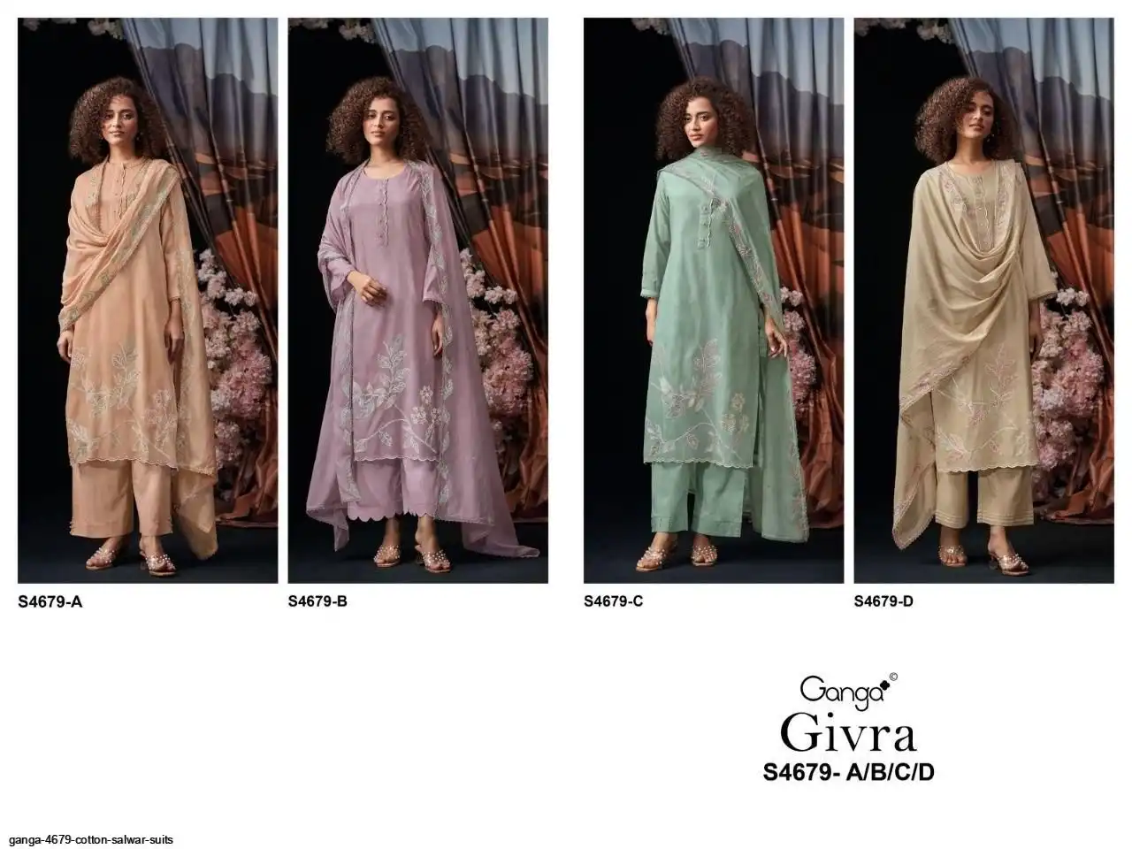 Ganga GIVRA 4679 Pure Mul And Cotton