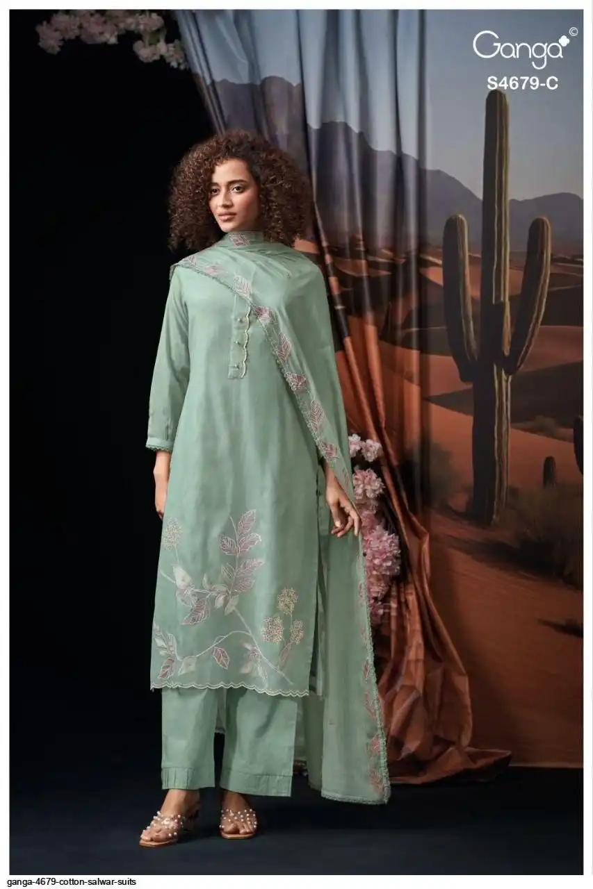 Ganga GIVRA 4679 Pure Mul And Cotton