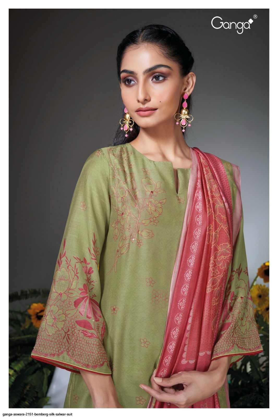 GANGA ASWARA 2151 BEMBERG SILK SALWAR SUIT