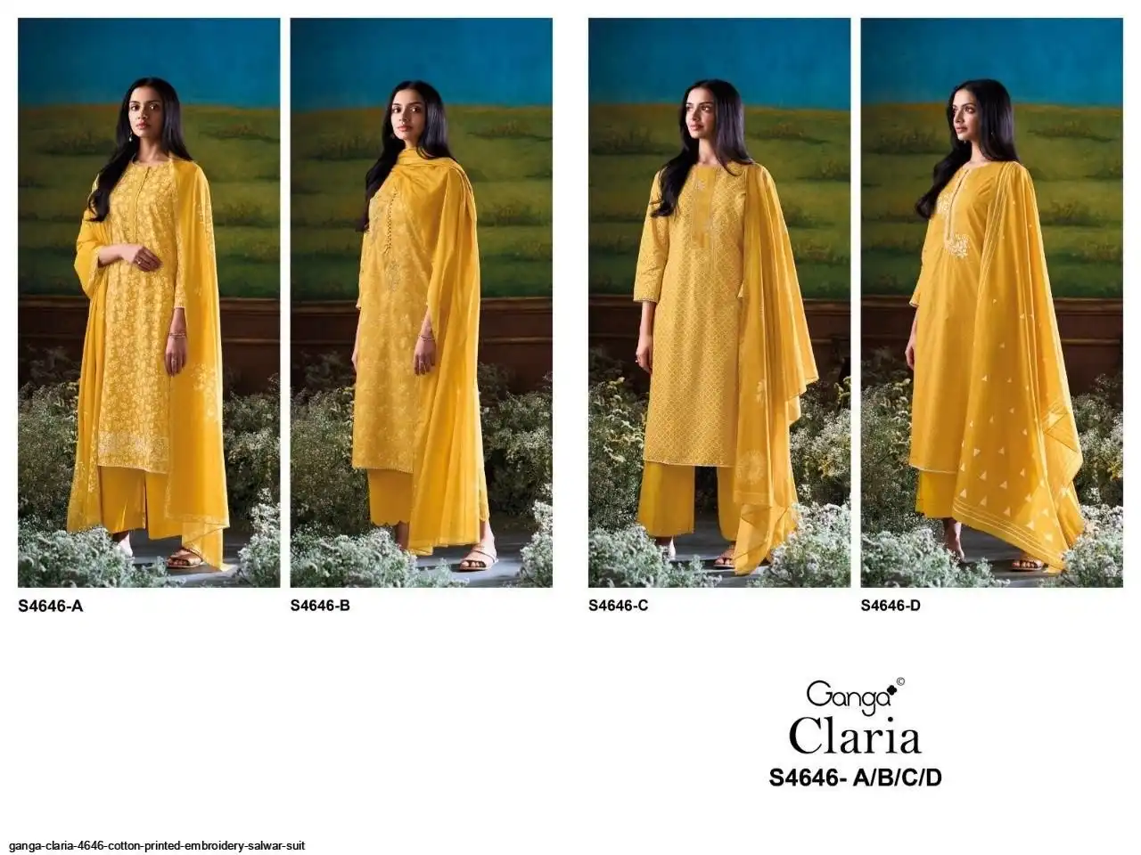GANGA CLARIA 4646 Cotton Dress Material Wholesale Catalog