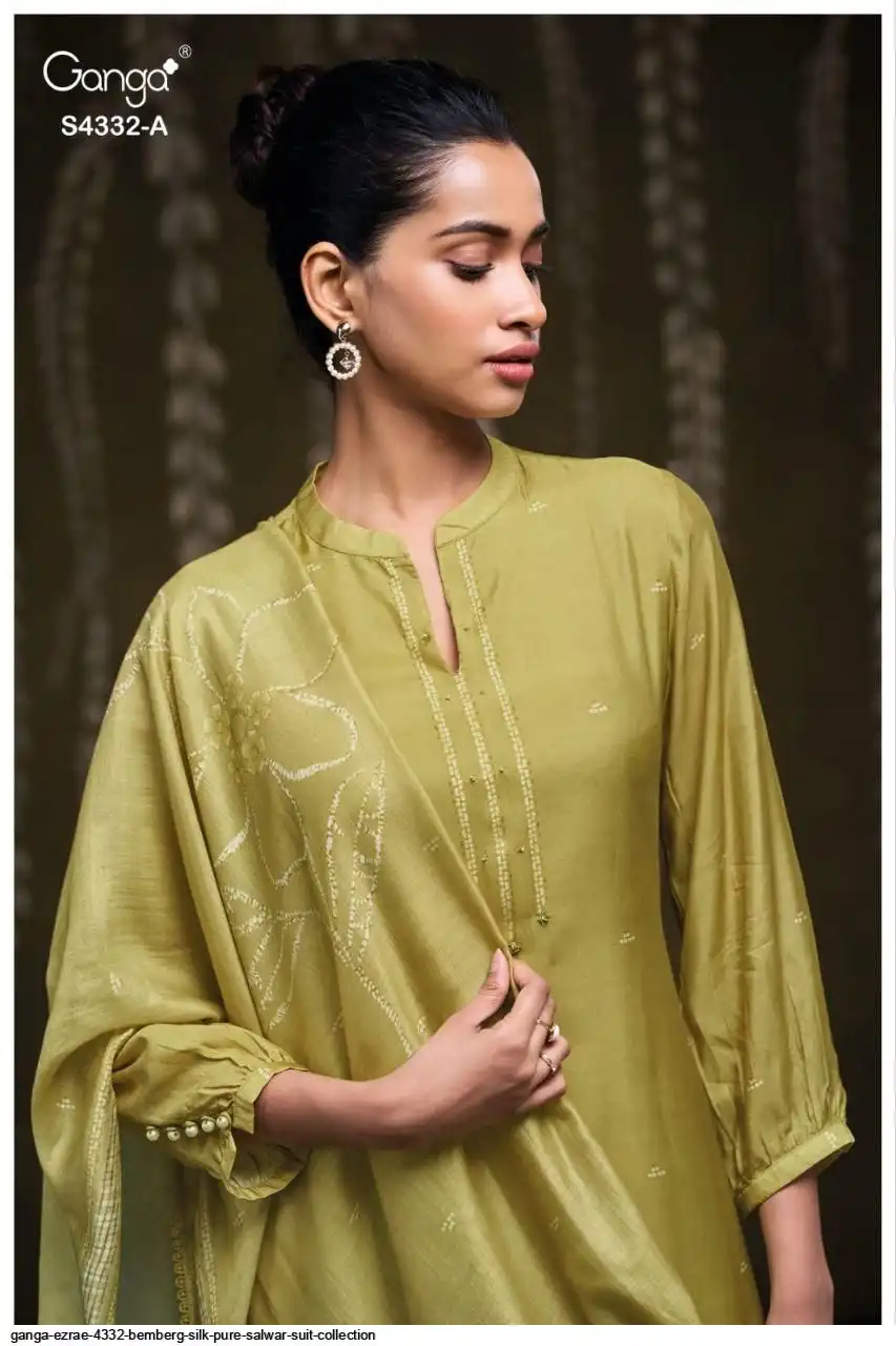 Ganga Ezrae 4332 Bemberg Silk Pure Salwar Suit Collection