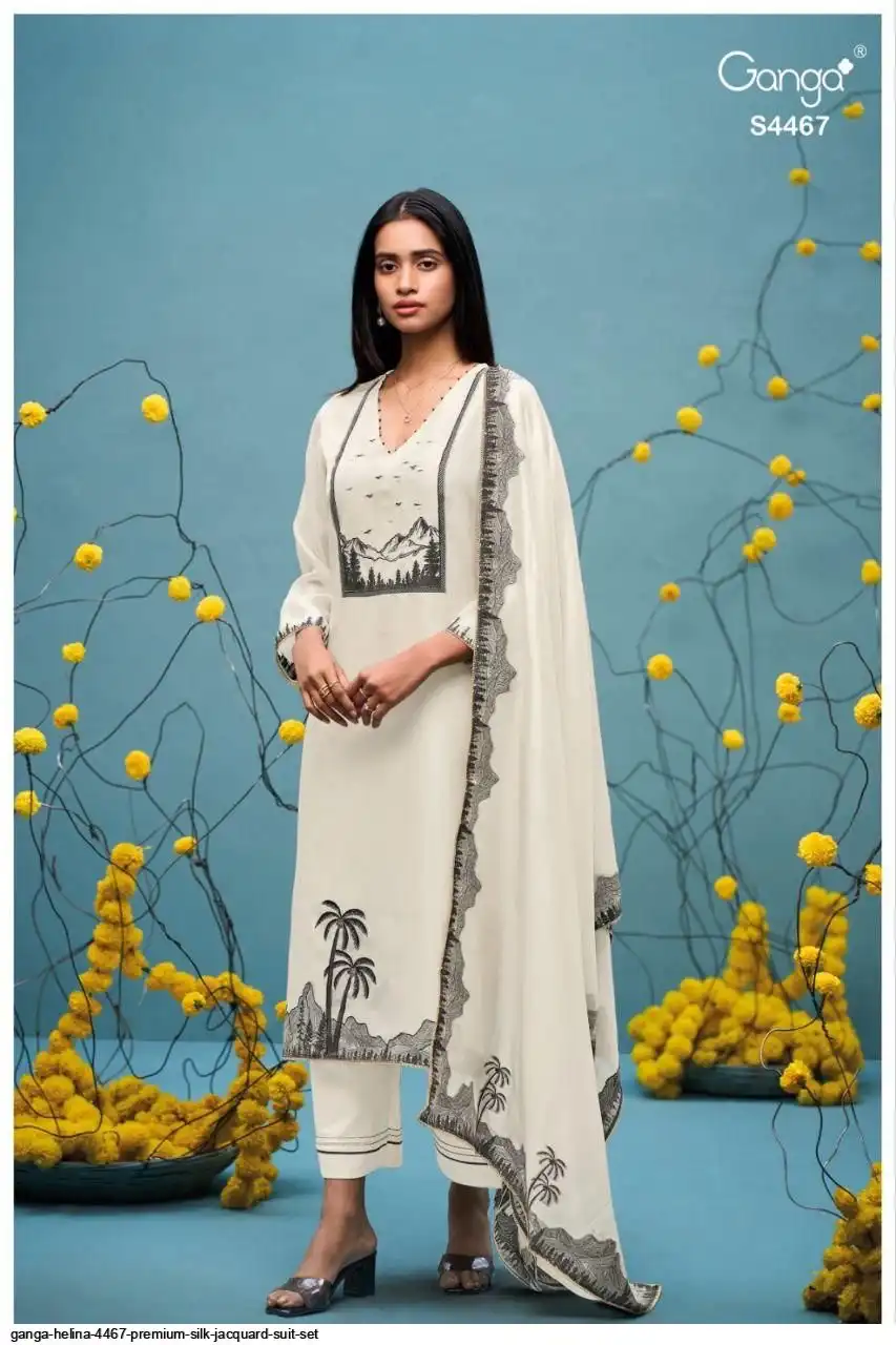 GANGA Helina 4467 Silk Jacquard Suit Wholesale