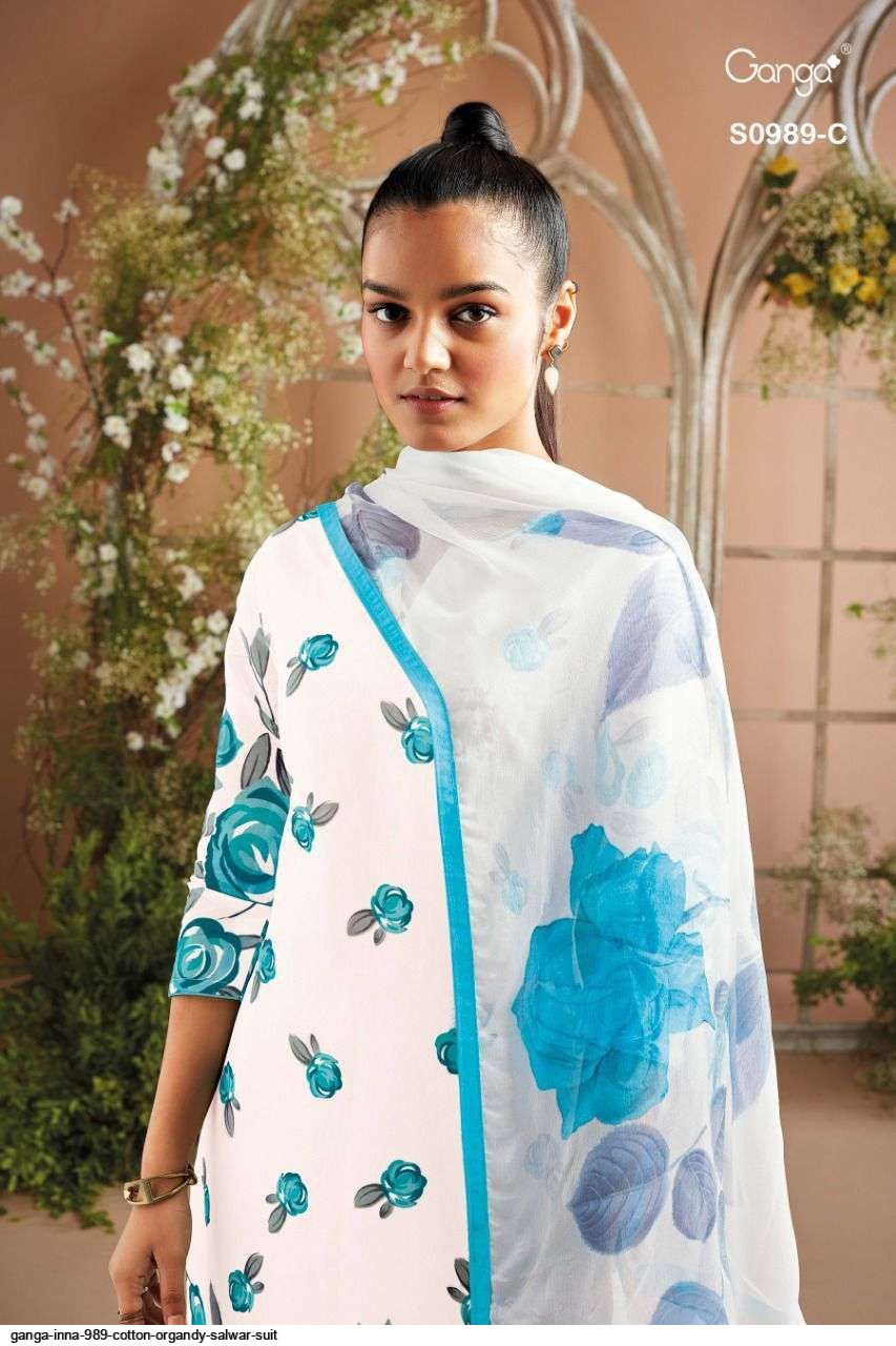 GANGA INNA 989 COTTON ORGANDY SALWAR SUIT