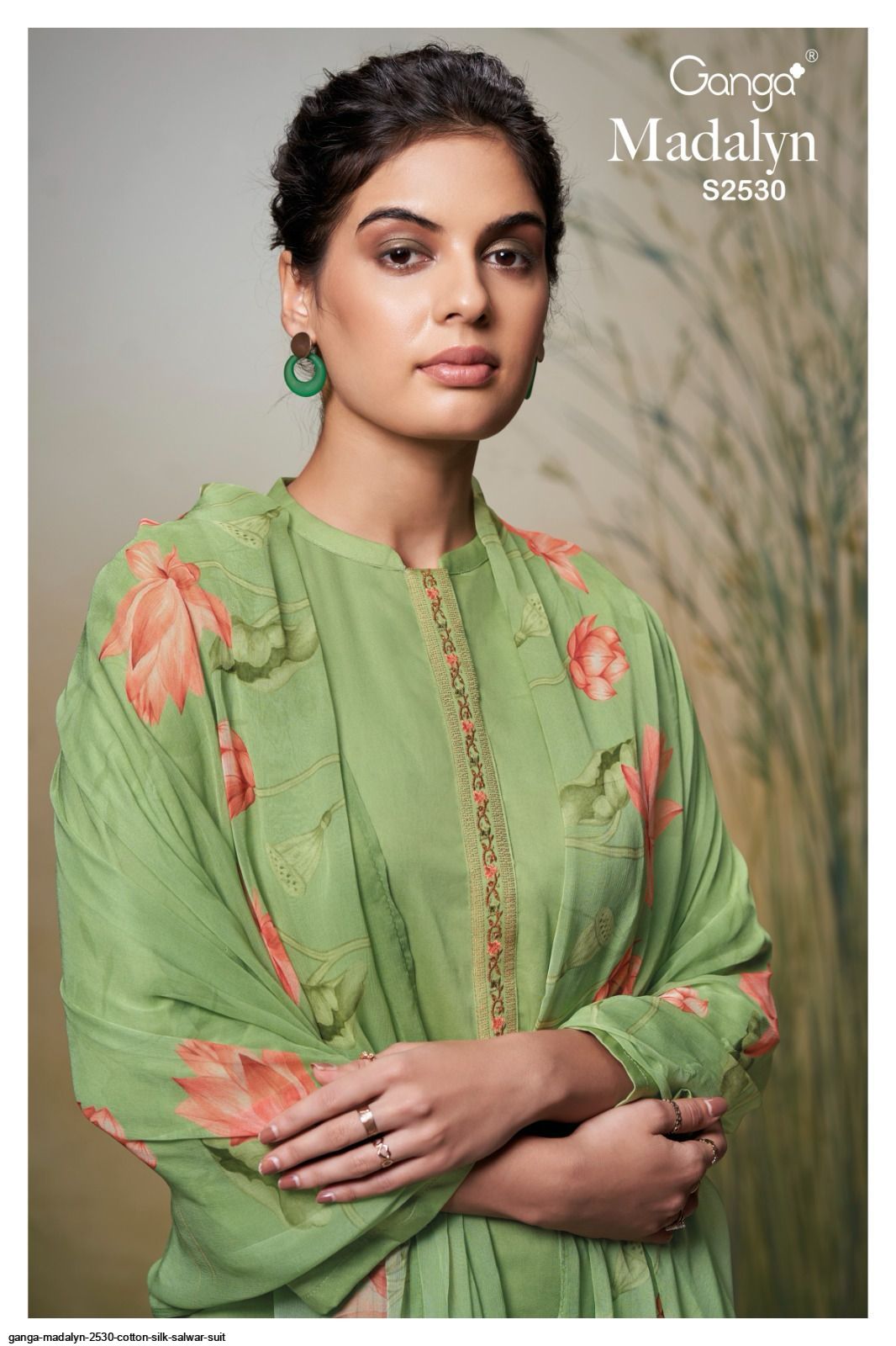 Mustard Yellow Cotton Silk Salwar Suit With Kameez & Dupatta For Indian & Pakistani Wedding Festival - Thread & Sequence Embroidery Work main image 1