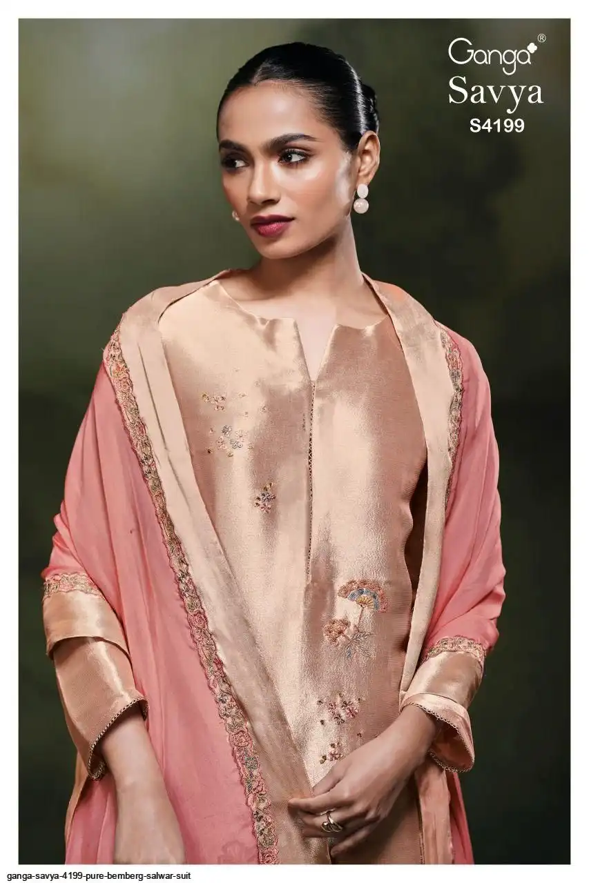 GANGA SAVYA 4199 PURE BEMBERG SALWAR SUIT