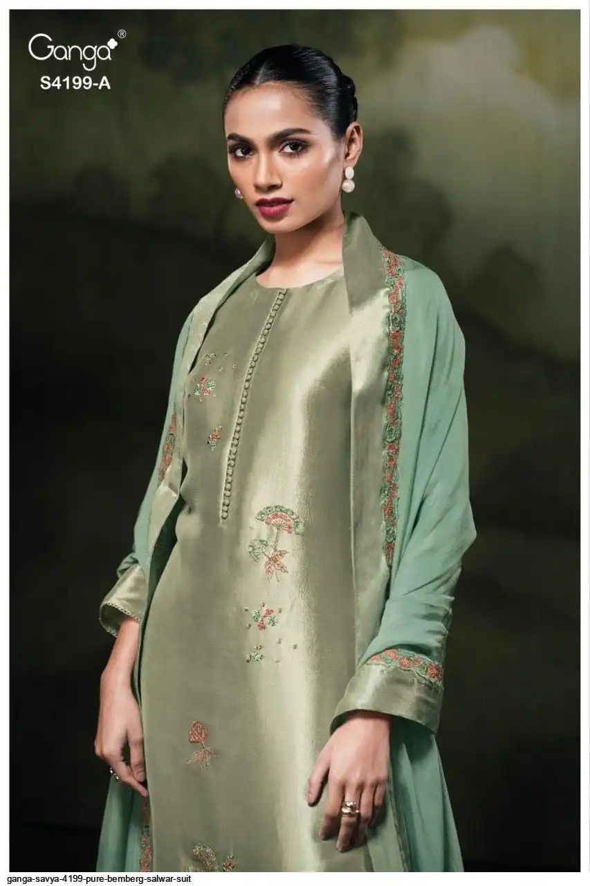 GANGA SAVYA 4199 PURE BEMBERG SALWAR SUIT