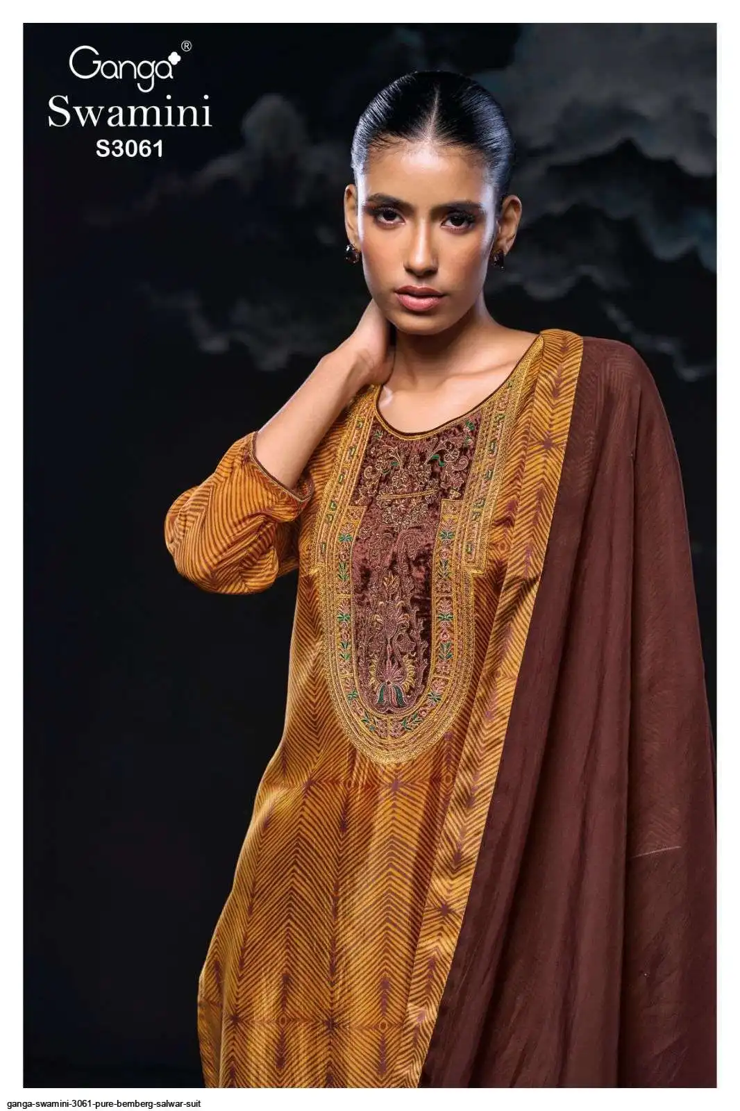 GANGA SWAMINI 3061 PURE BEMBERG SALWAR SUIT